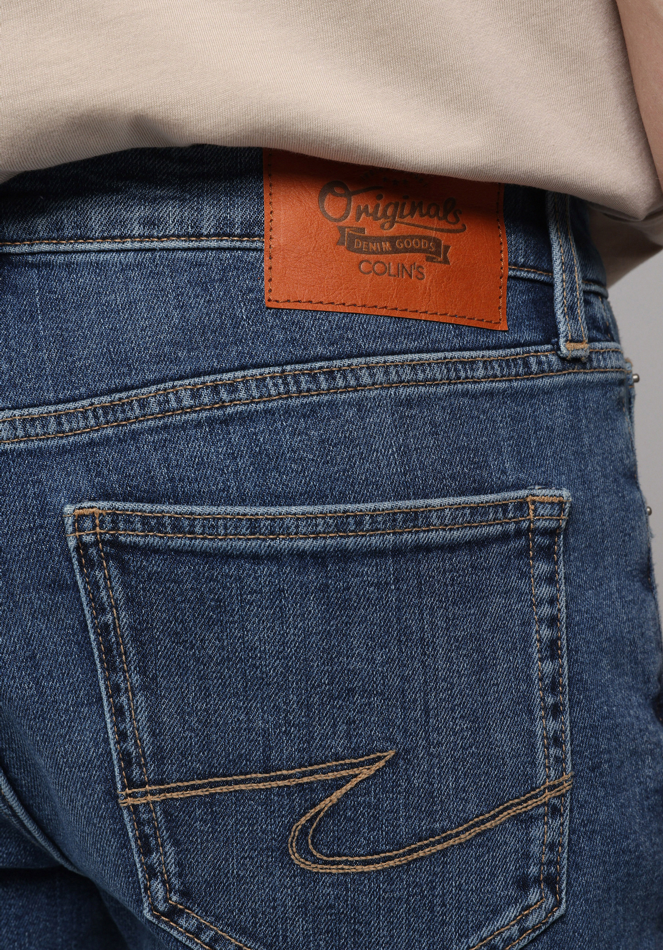 Slim Fit   Erkek Mid İndigo Denim Jean Pantolon