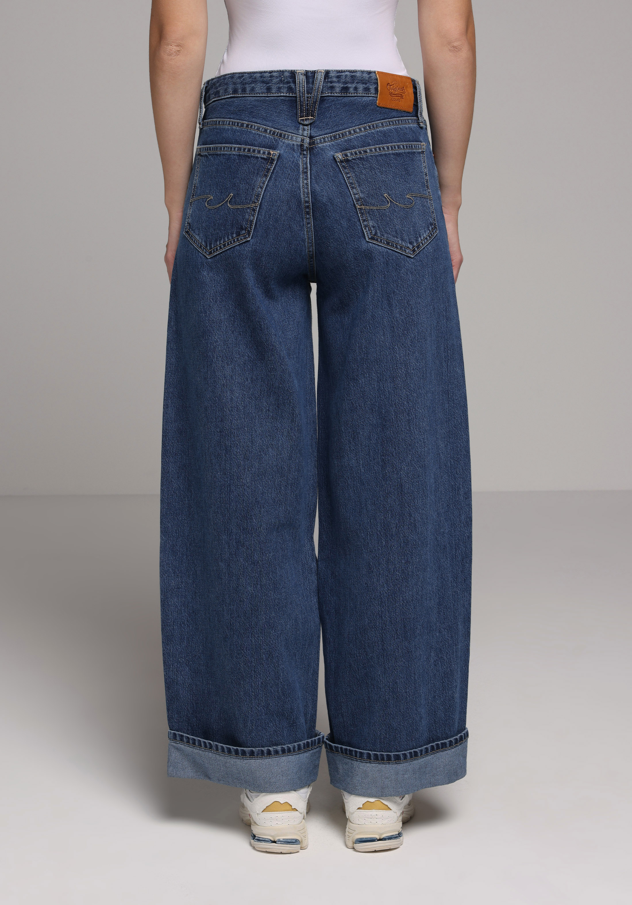 Loose Fit   Kadın Dark İndigo Denim Jean Pantolon