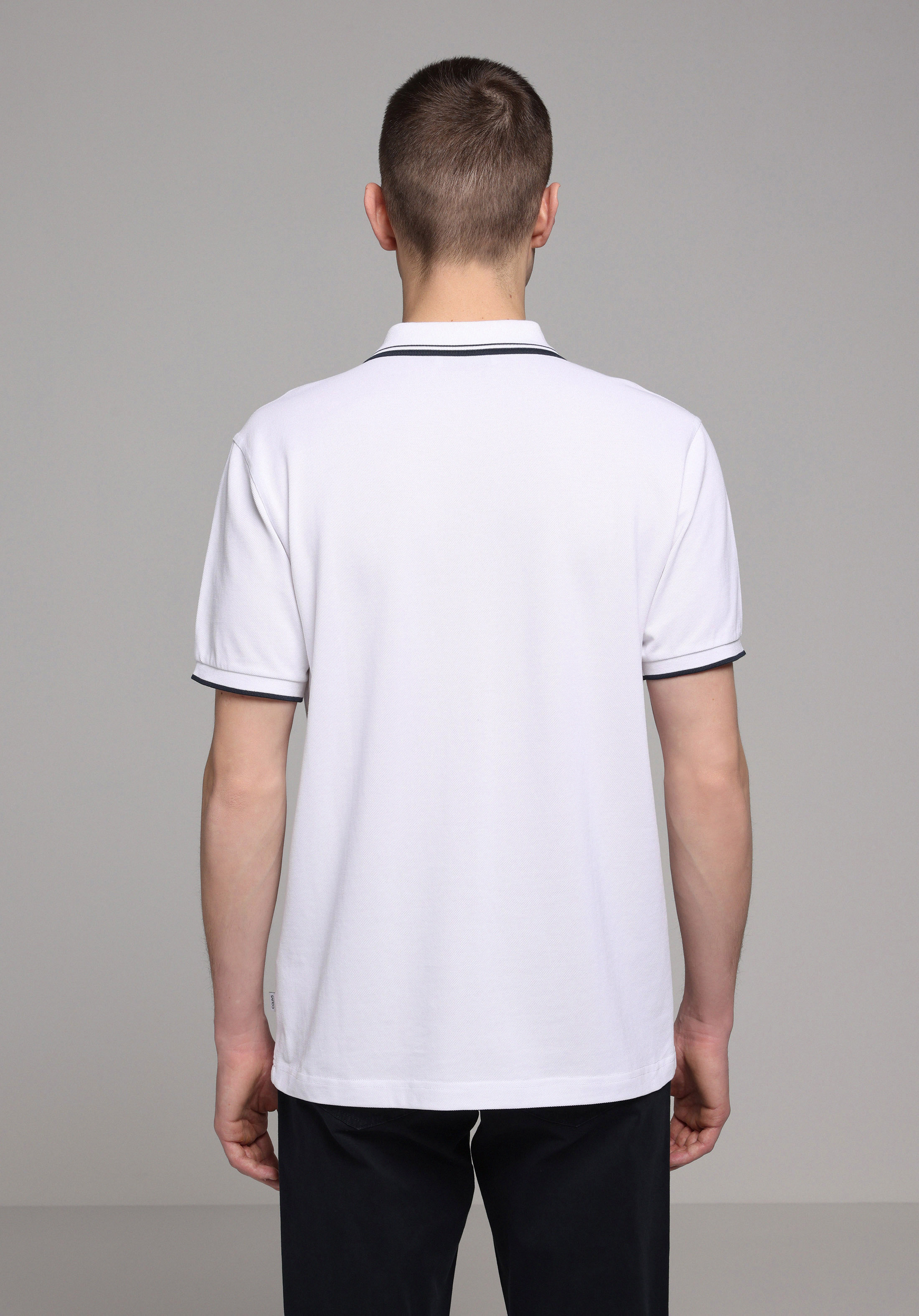 Regular Fit Polo Yaka Düz Erkek Beyaz Kısa Kol Tişört