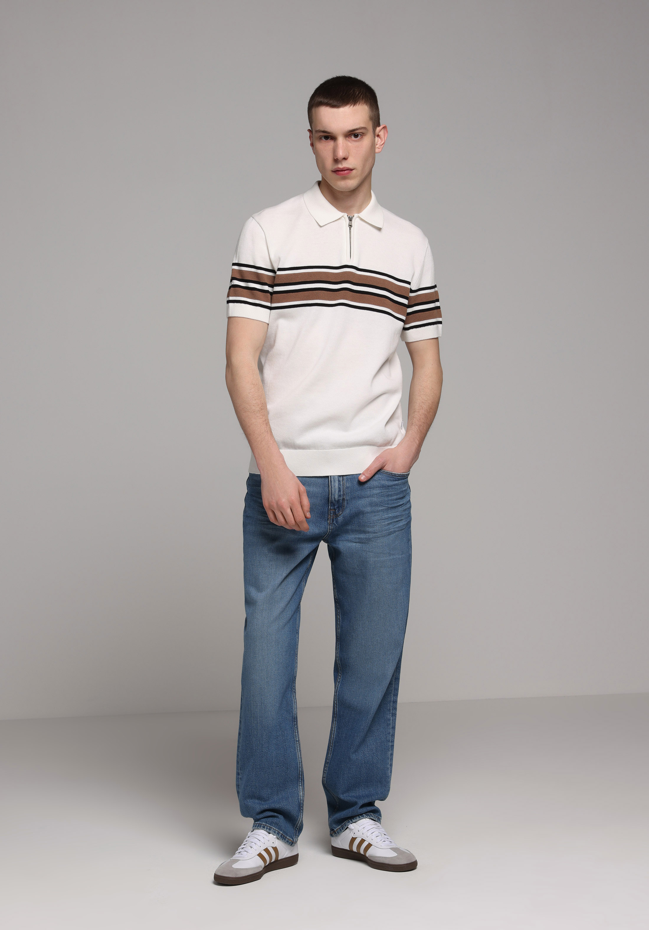 Regular Fit   Erkek Beyaz  Kazak