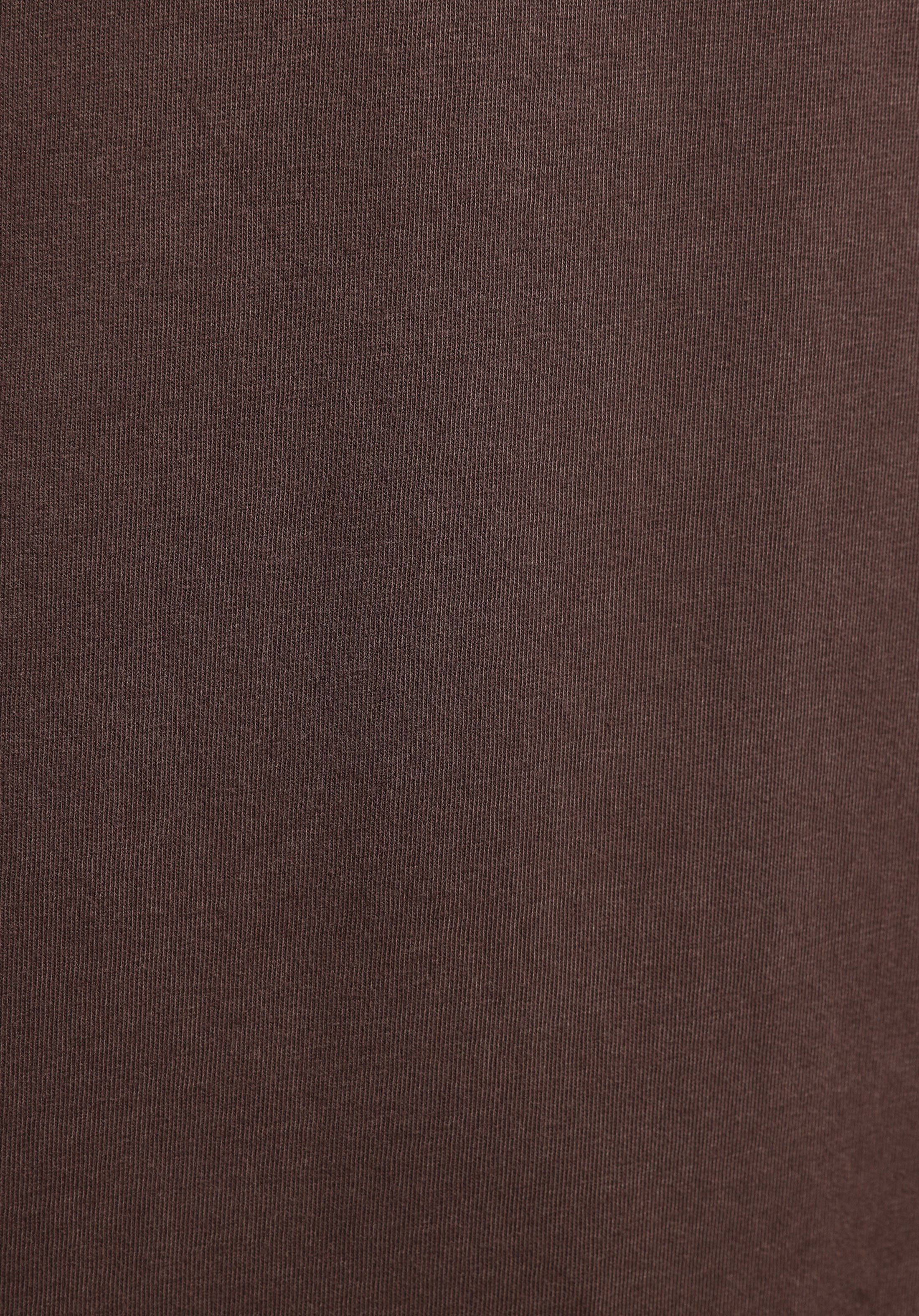 Comfort Fit Yuvarlak Yaka Düz Erkek Kahverengi Kısa Kol Tişört