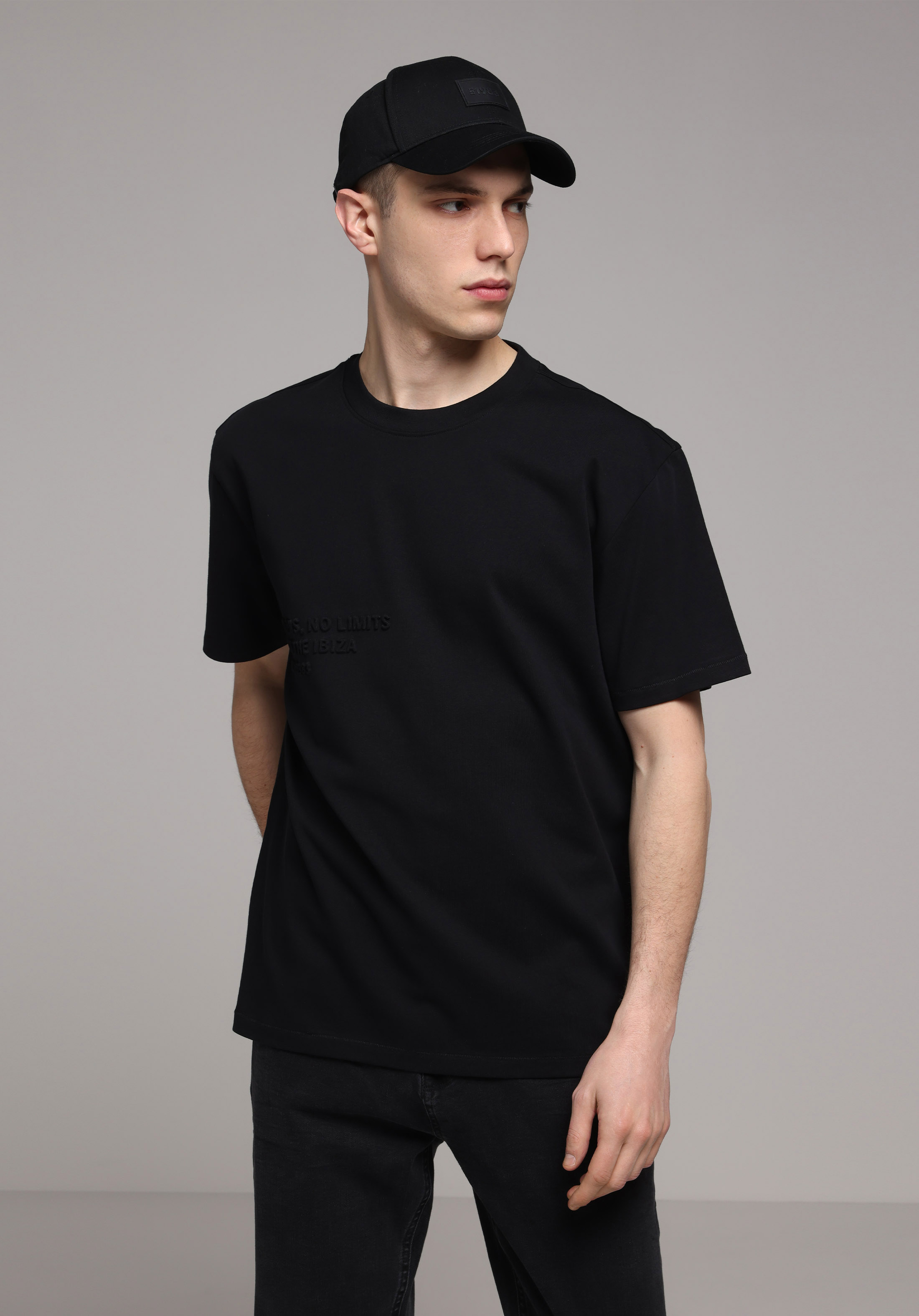 Oversize Fit Yuvarlak Yaka Düz Erkek Antrasit Kısa Kol Tişört