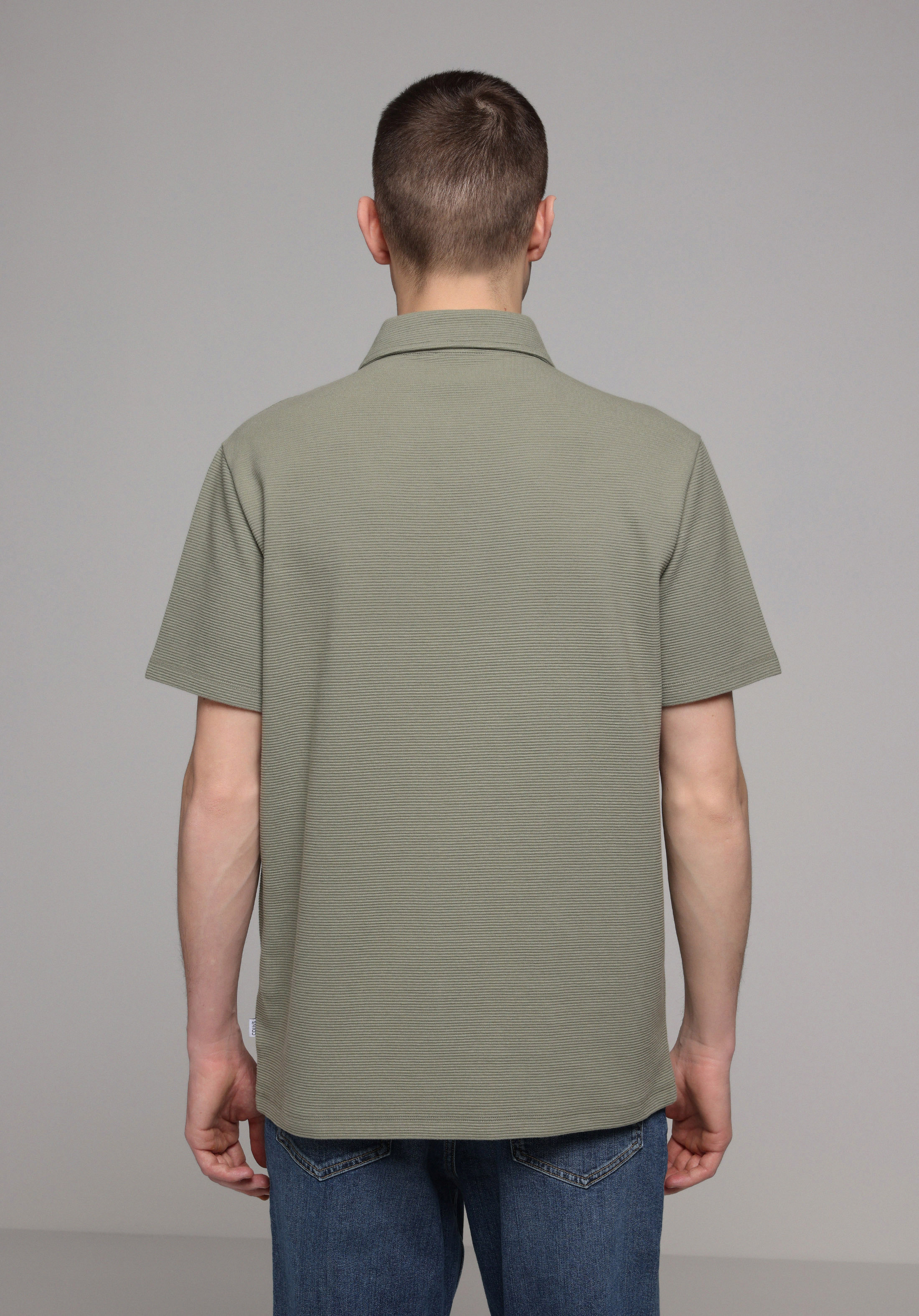 Regular Fit Polo Yaka Düz Erkek Yeşil Kısa Kol Tişört