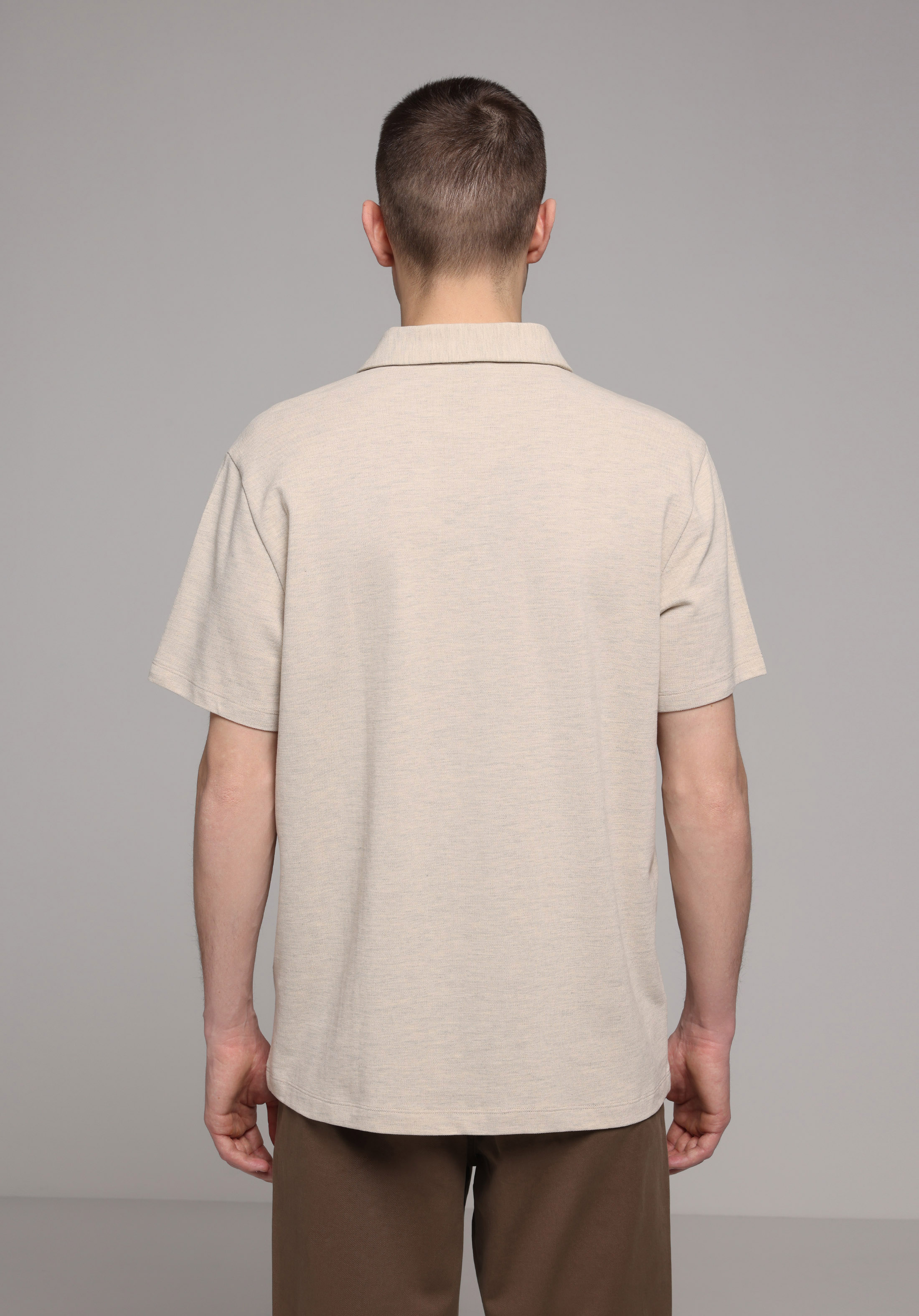 Regular Fit Polo Yaka Düz Erkek Taş Kısa Kol Tişört