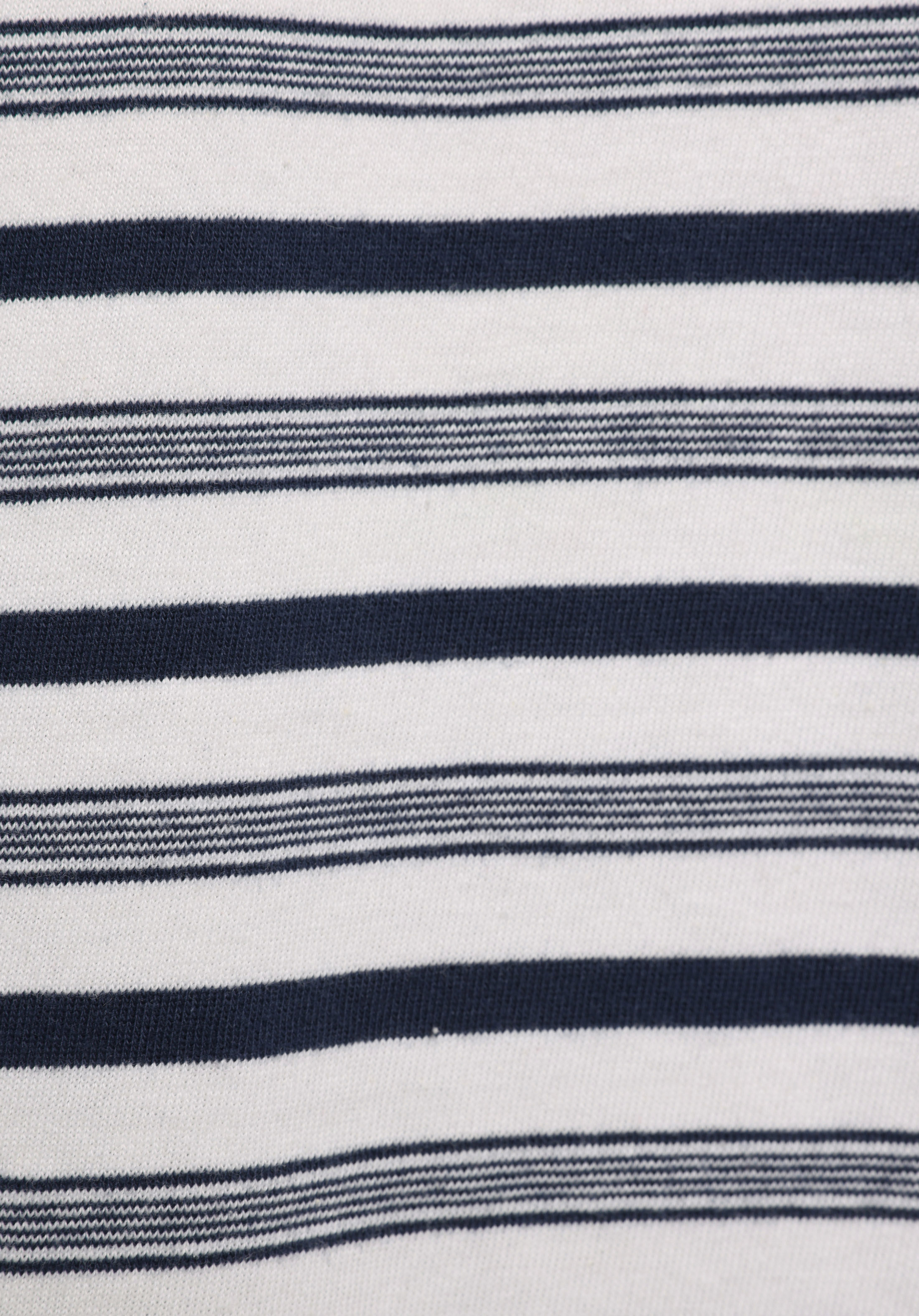 Comfort Fit Yuvarlak Yaka Çizgili Erkek Lacivert Kısa Kol Tişört