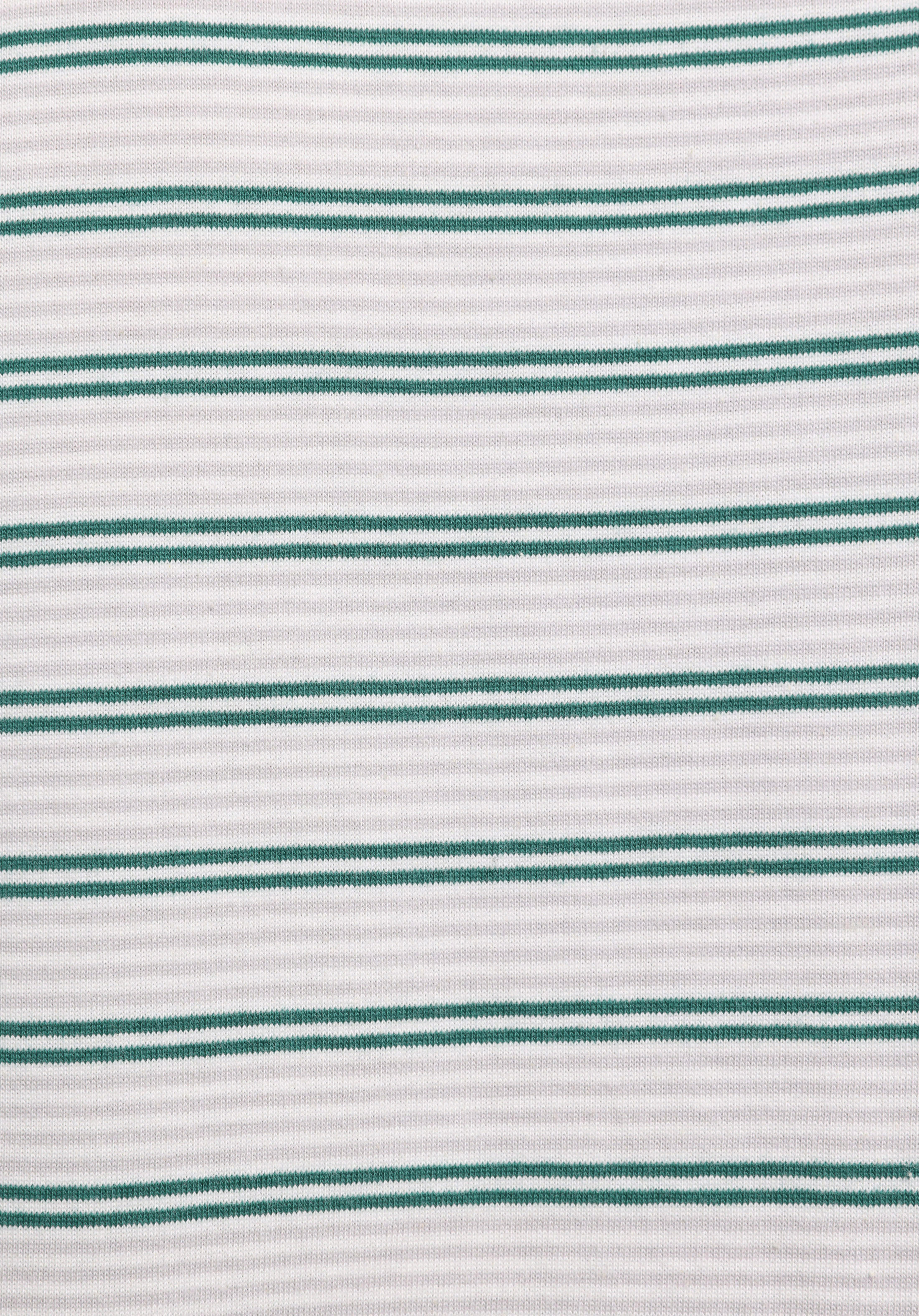 Comfort Fit Yuvarlak Yaka Çizgili Erkek Yeşil Kısa Kol Tişört