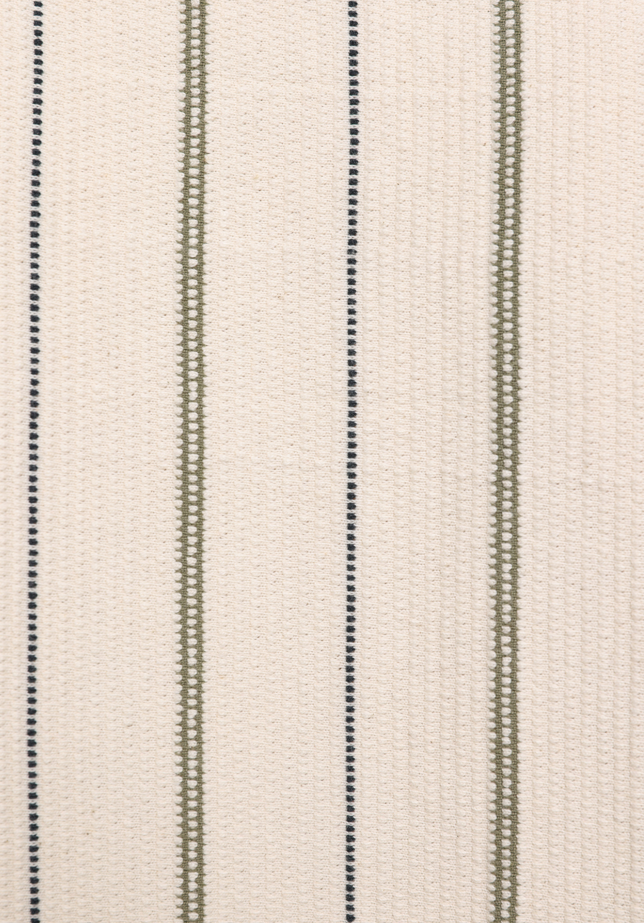 Comfort Fit Polo Yaka Çizgili Erkek Ekru Kısa Kol Tişört