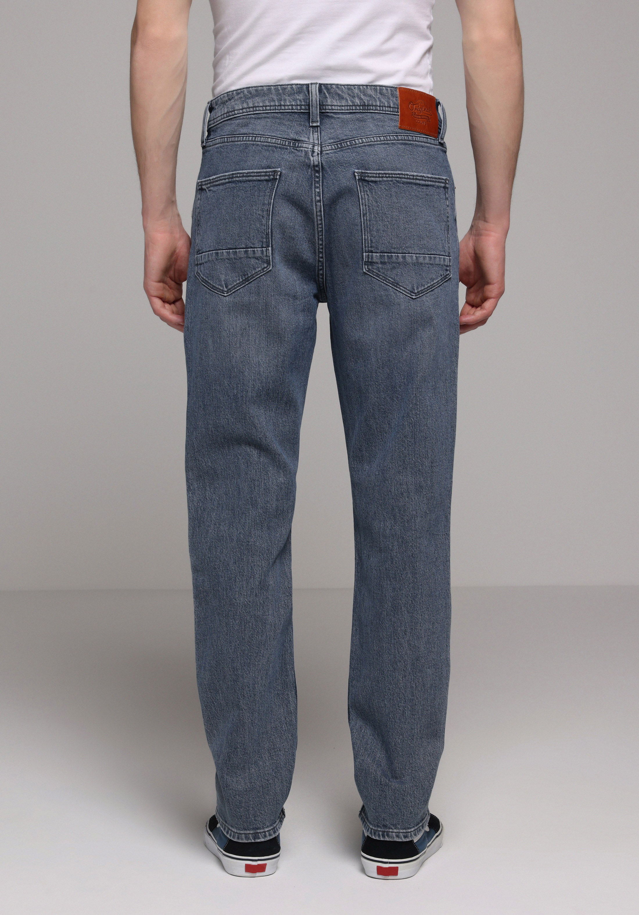 Straight Fit   Erkek Grey Denim Jean Pantolon