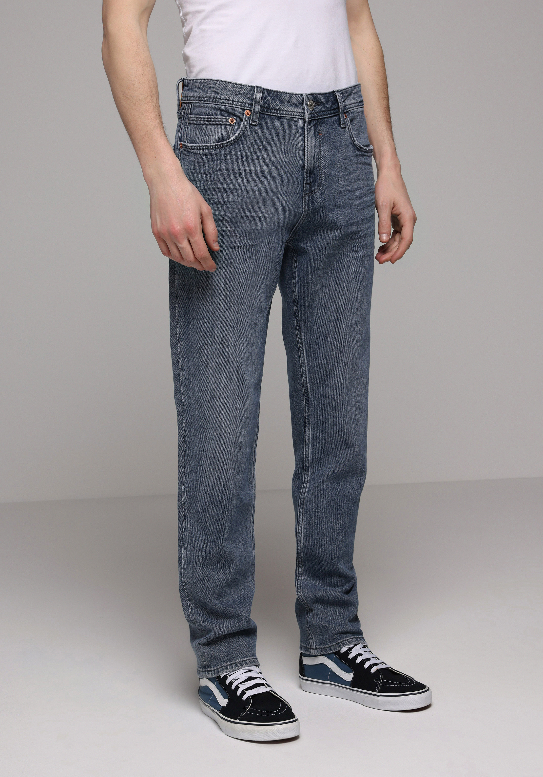 Straight Fit   Erkek Grey Denim Jean Pantolon