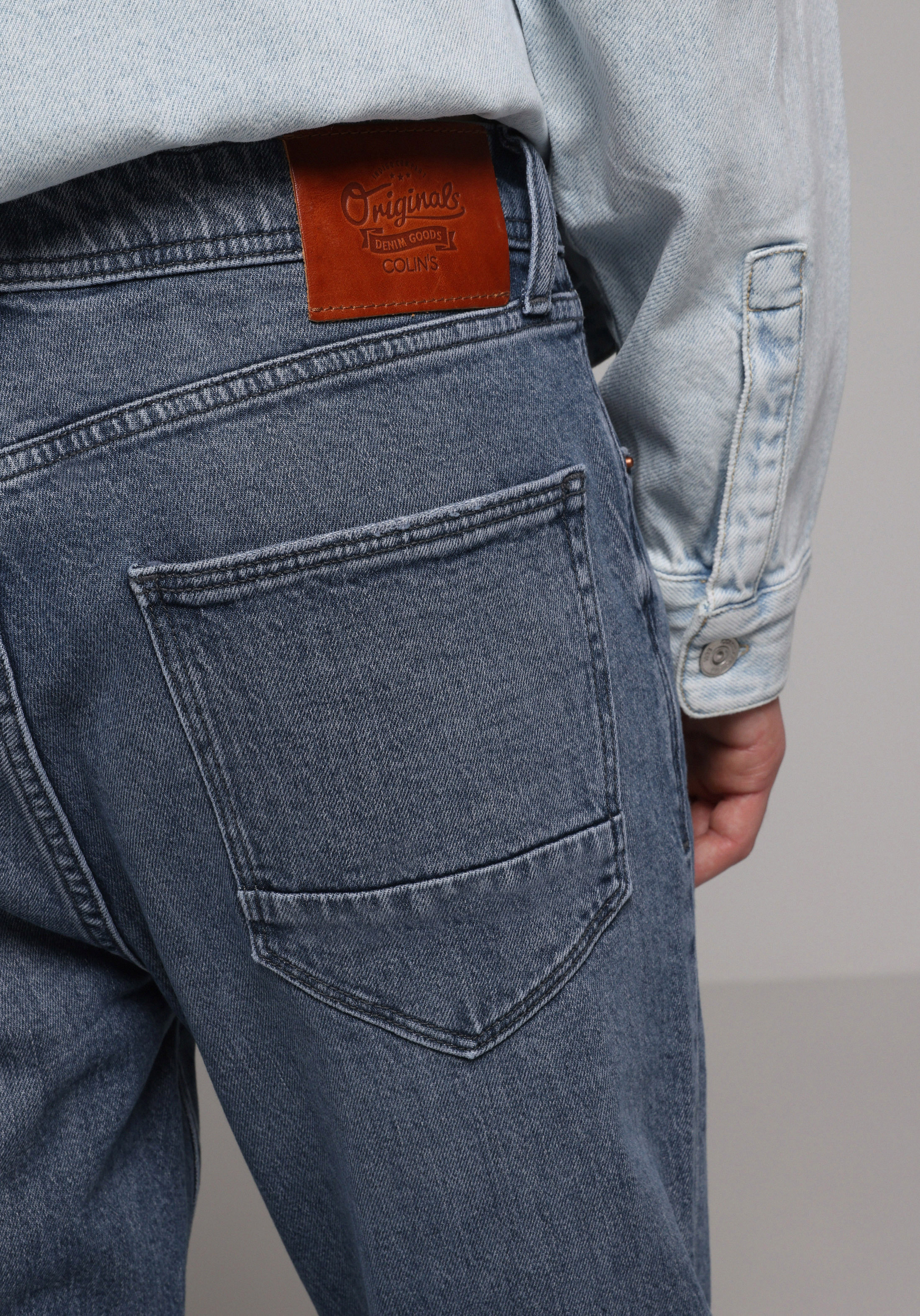 Straight Fit   Erkek Grey Denim Jean Pantolon