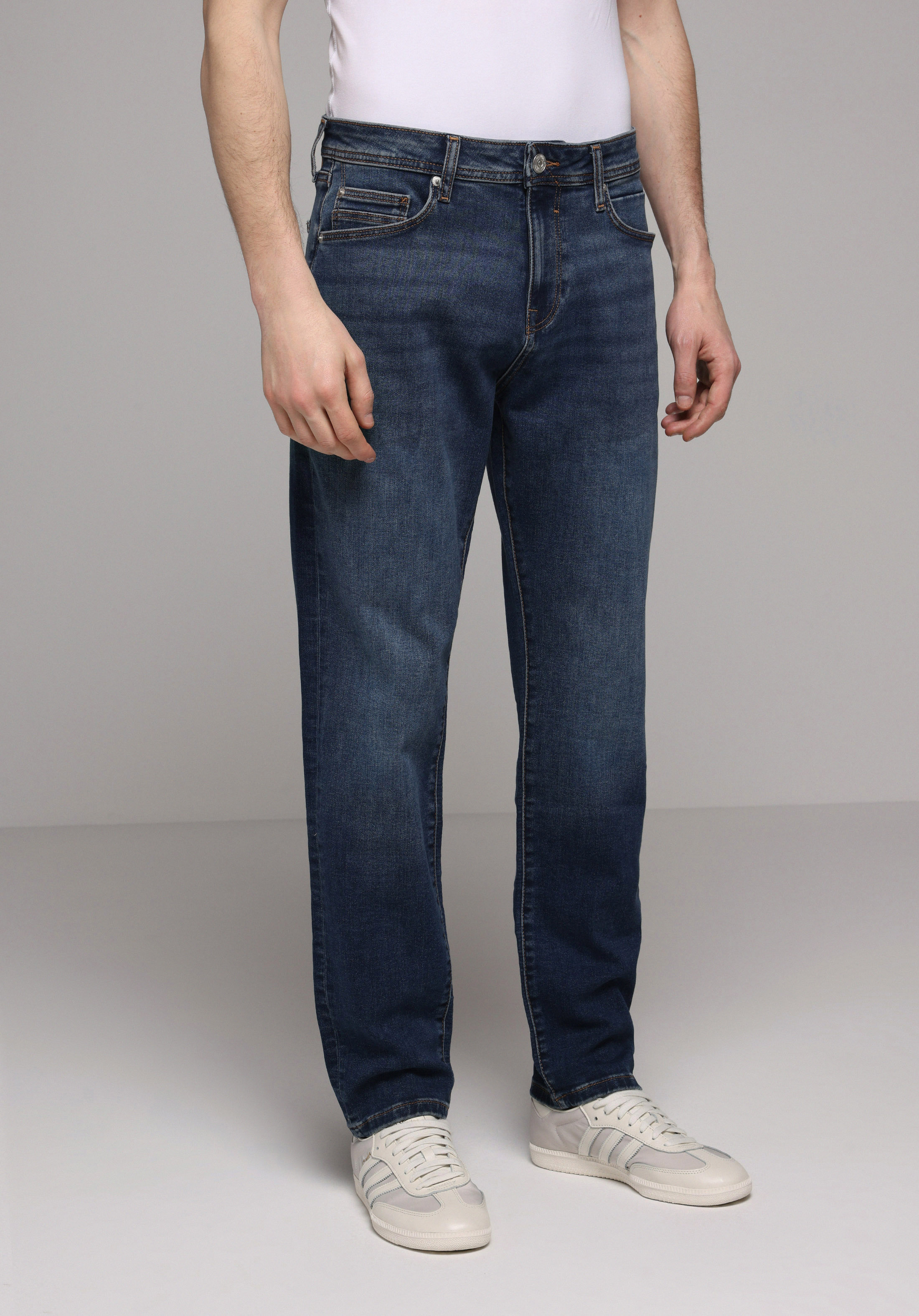 Regular Fit   Erkek Dark İndigo Denim Jean Pantolon
