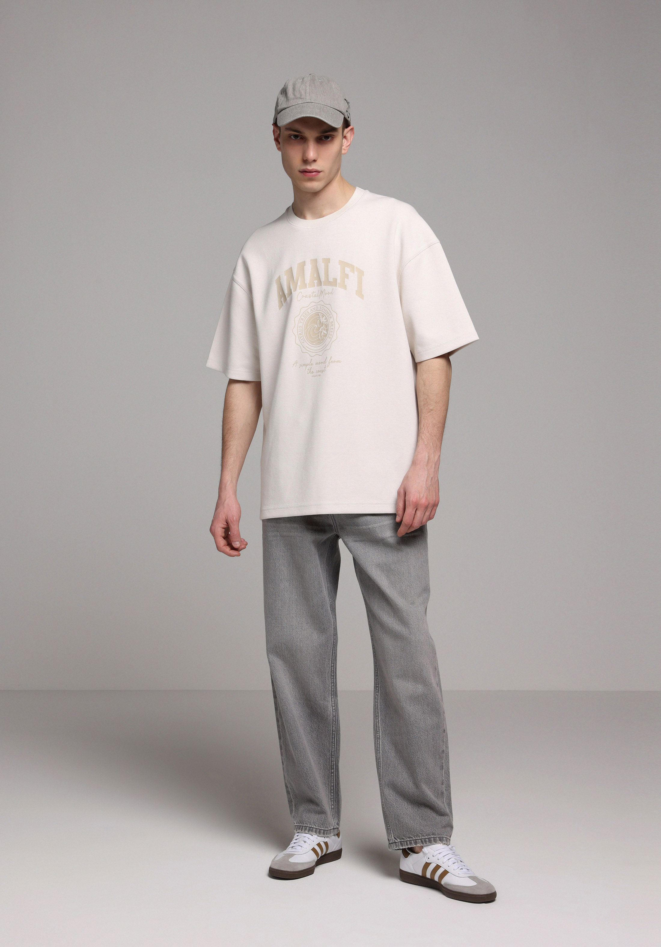 Baggy Fit   Erkek Grey Denim Jean Pantolon