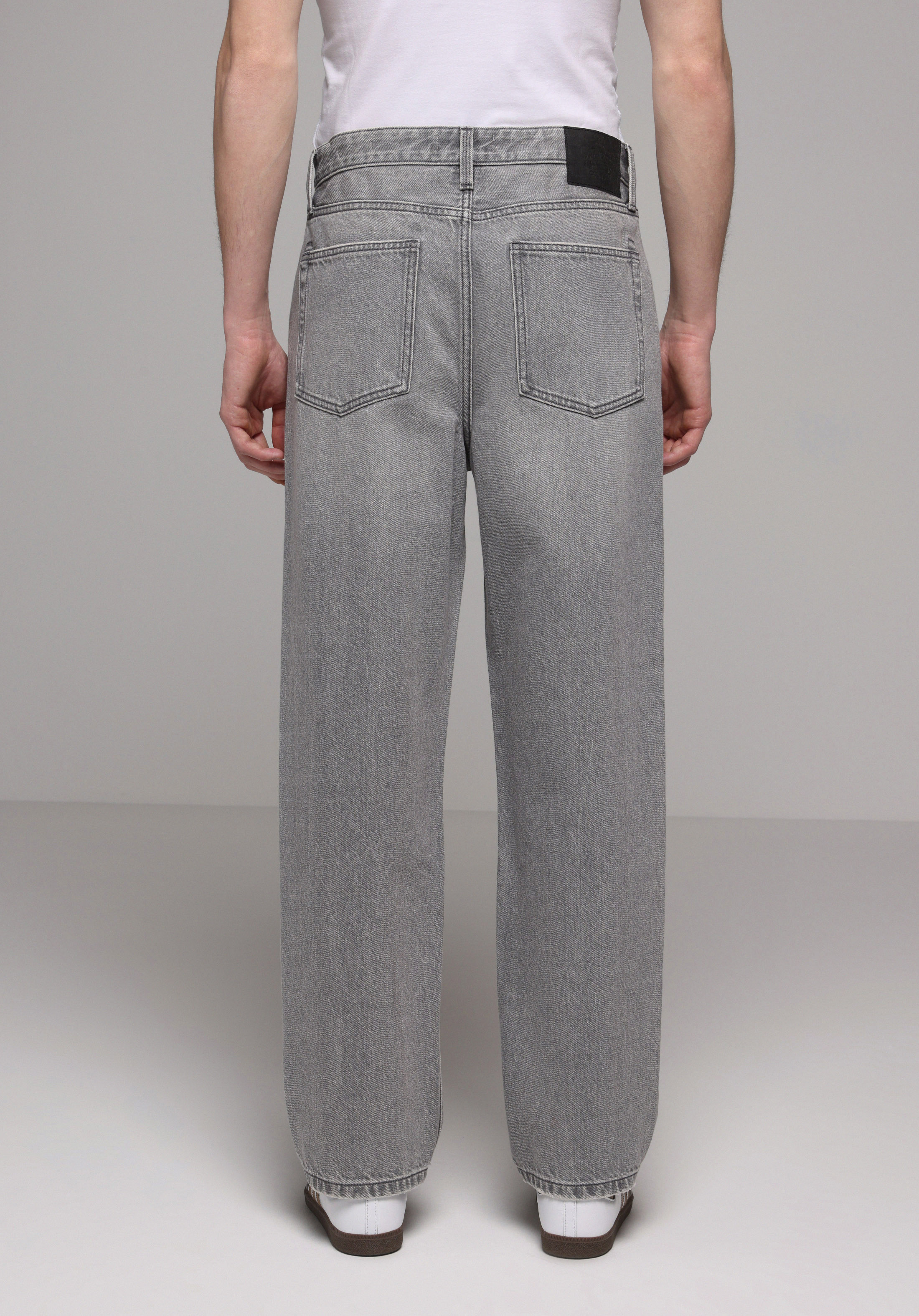 Baggy Fit   Erkek Grey Denim Jean Pantolon