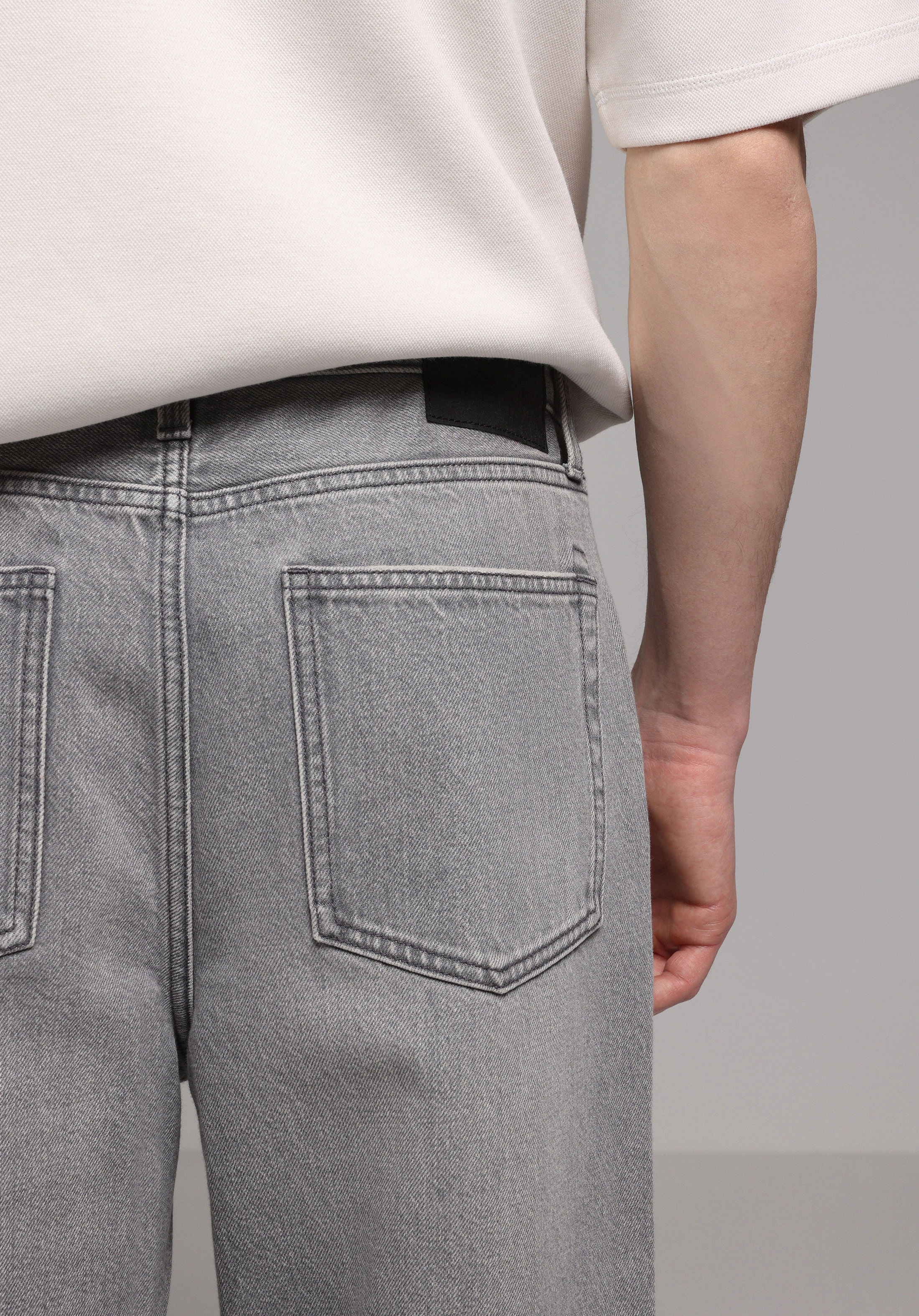 Baggy Fit   Erkek Grey Denim Jean Pantolon