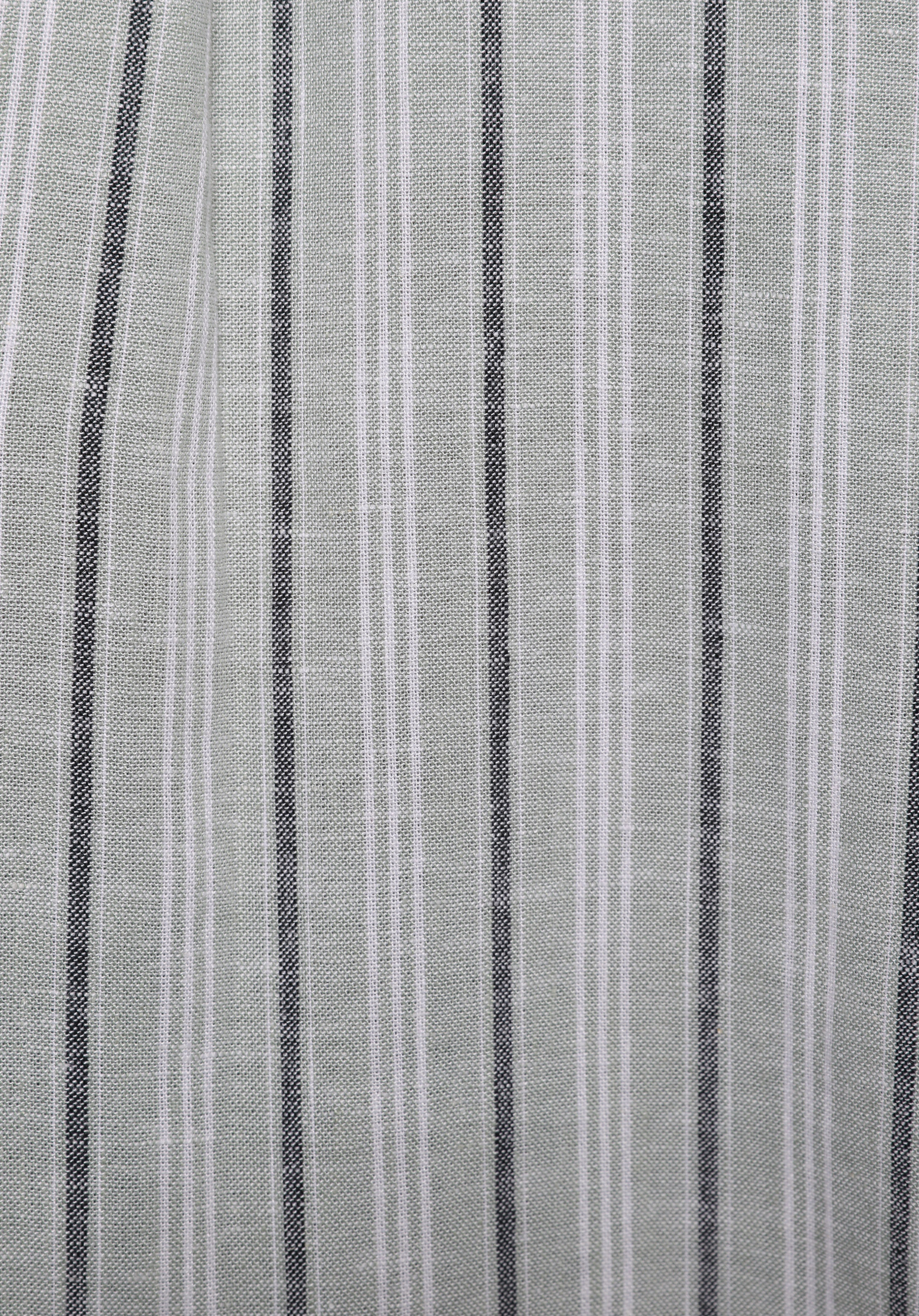 Fashion Fit Shirt Neck Çizgili Kadın Yeşil Uzun Kol Gömlek