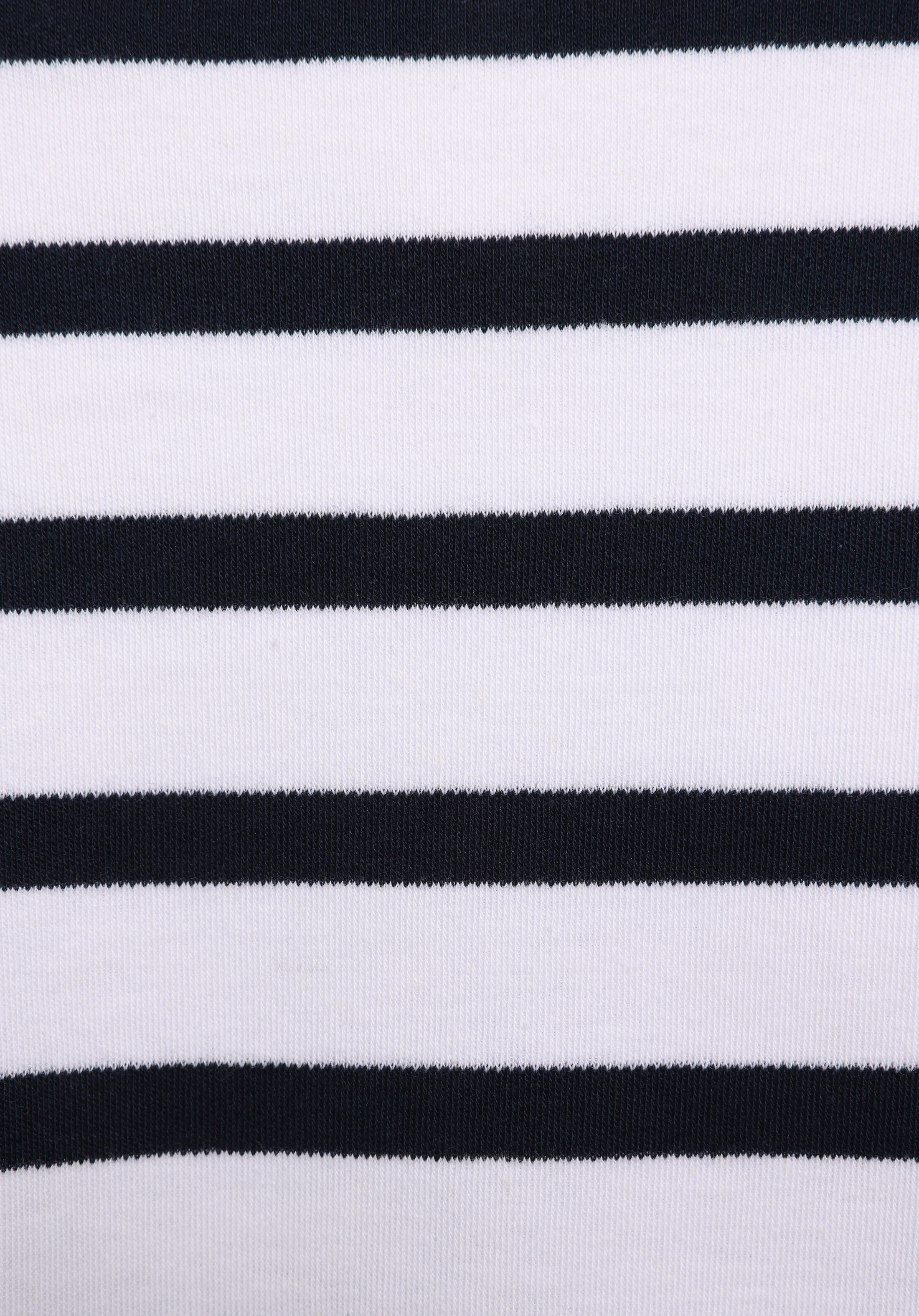 Slim Fit Yuvarlak Yaka Çizgili Kadın Lacivert Kısa Kol Tişört