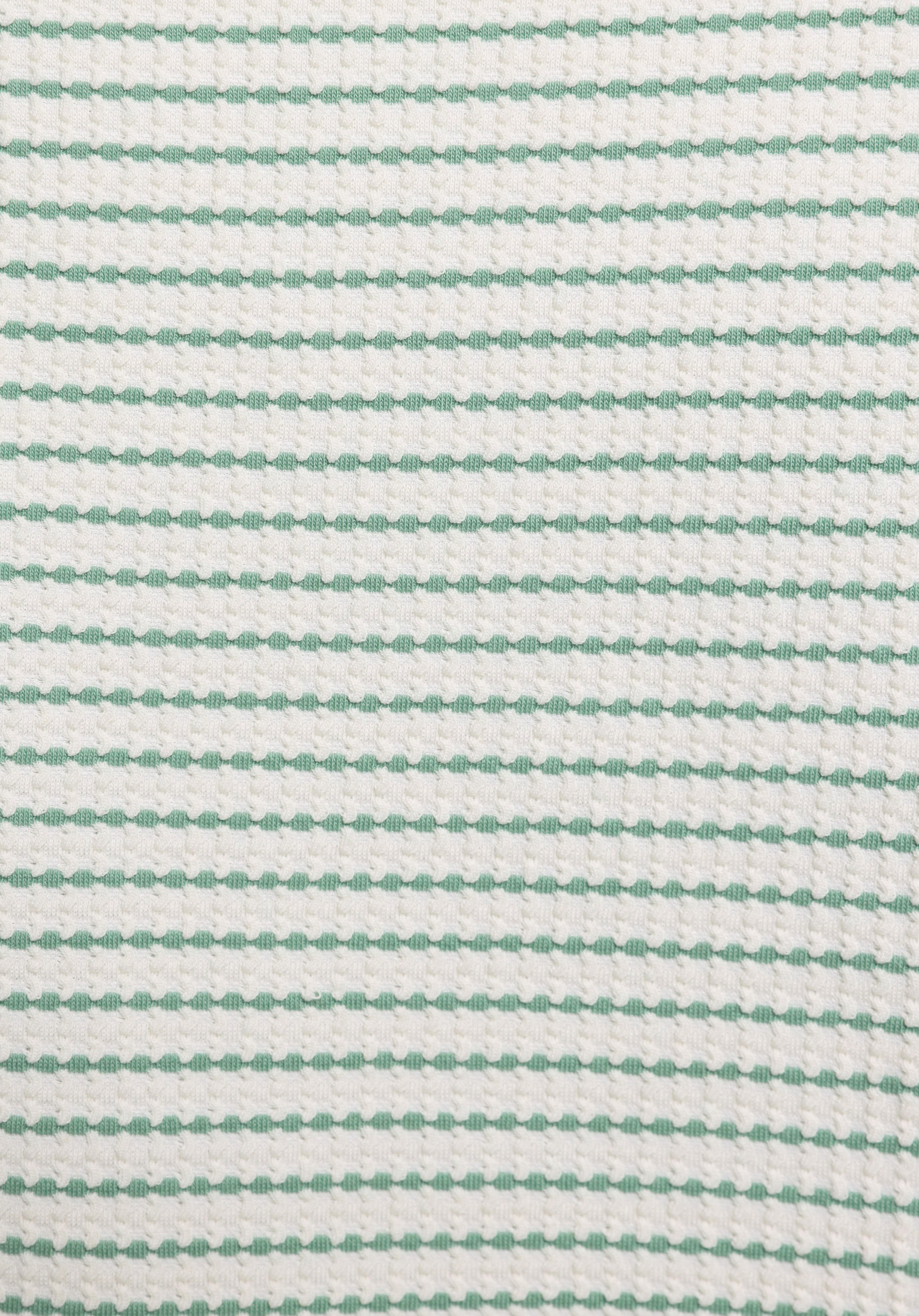 Slim Fit Yuvarlak Yaka Çizgili Kadın Yeşil Kısa Kol Tişört