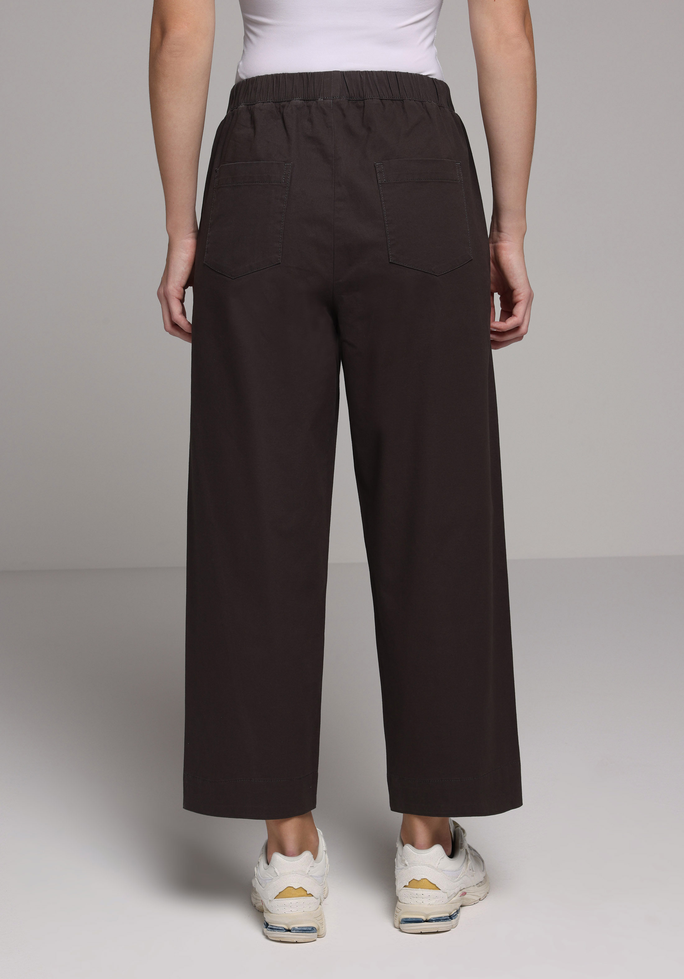 Regular Fit Yüksel Bel Geniş Paça Kadın Antrasit  Pantolon