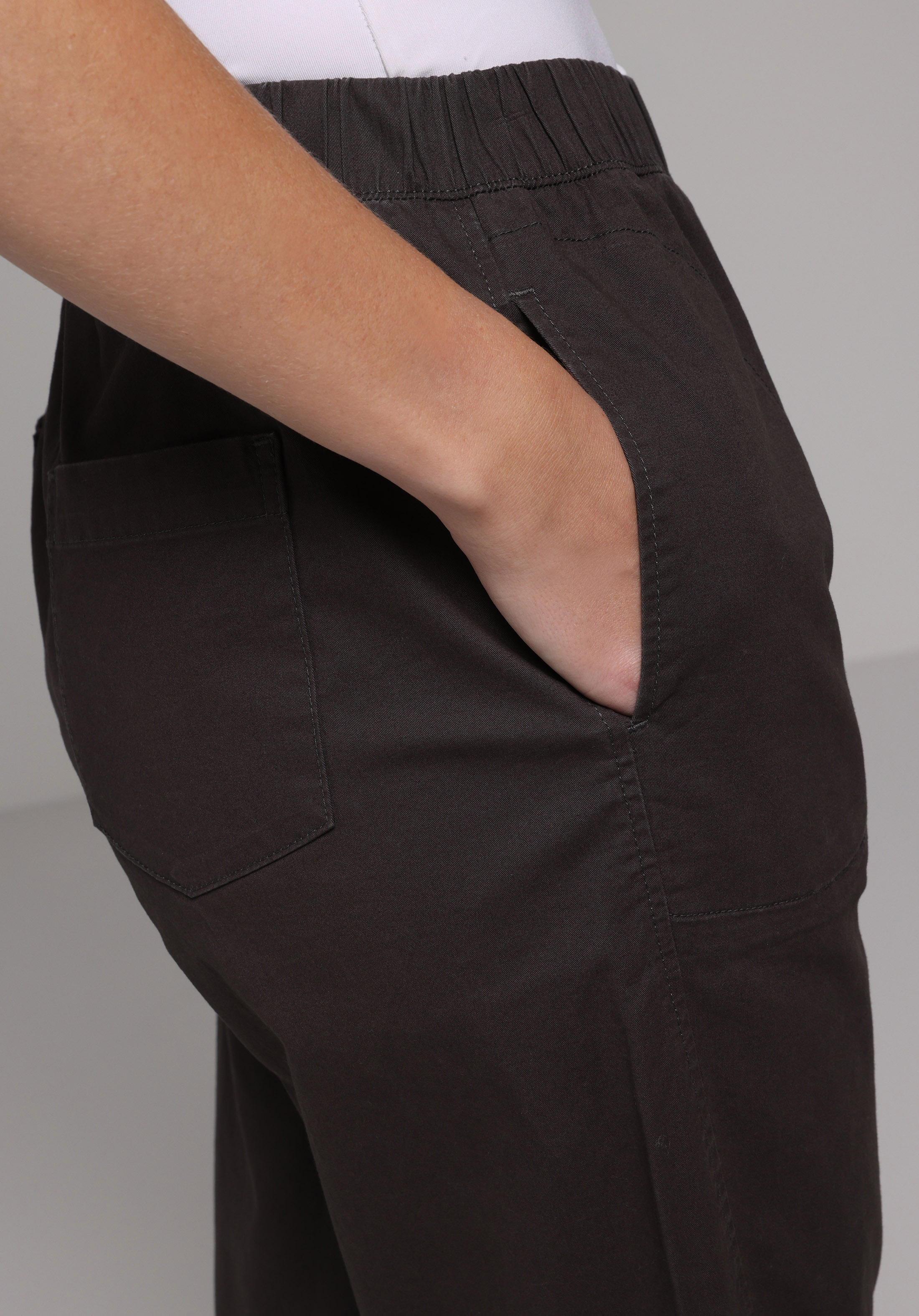 Regular Fit Yüksel Bel Geniş Paça Kadın Antrasit  Pantolon