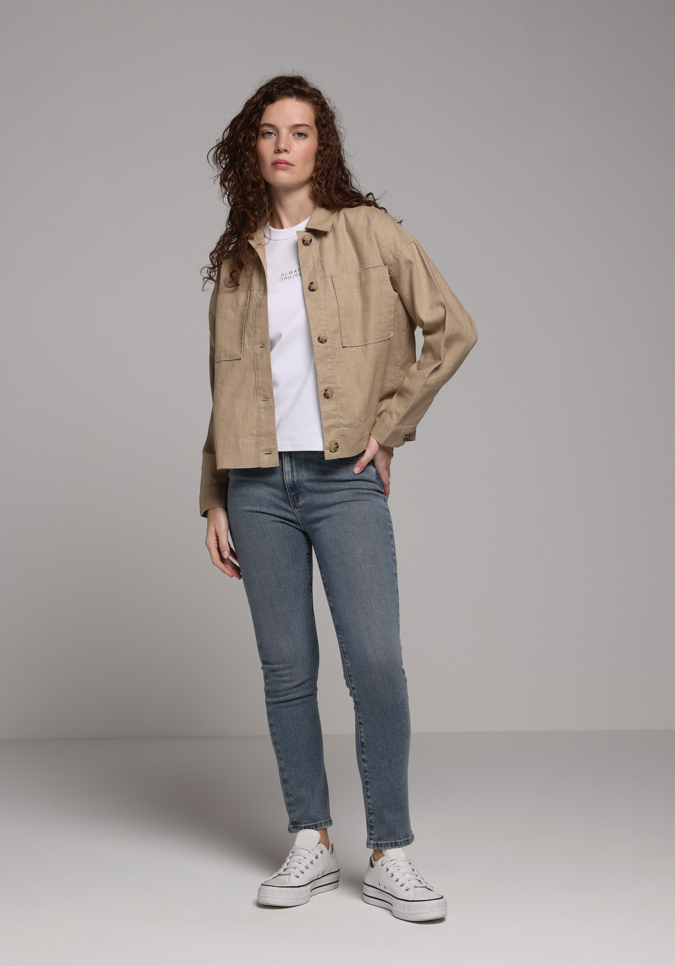 Slim Fit Orta Bel Düz Paça Kadın Mid İndigo Denim Jean Pantolon