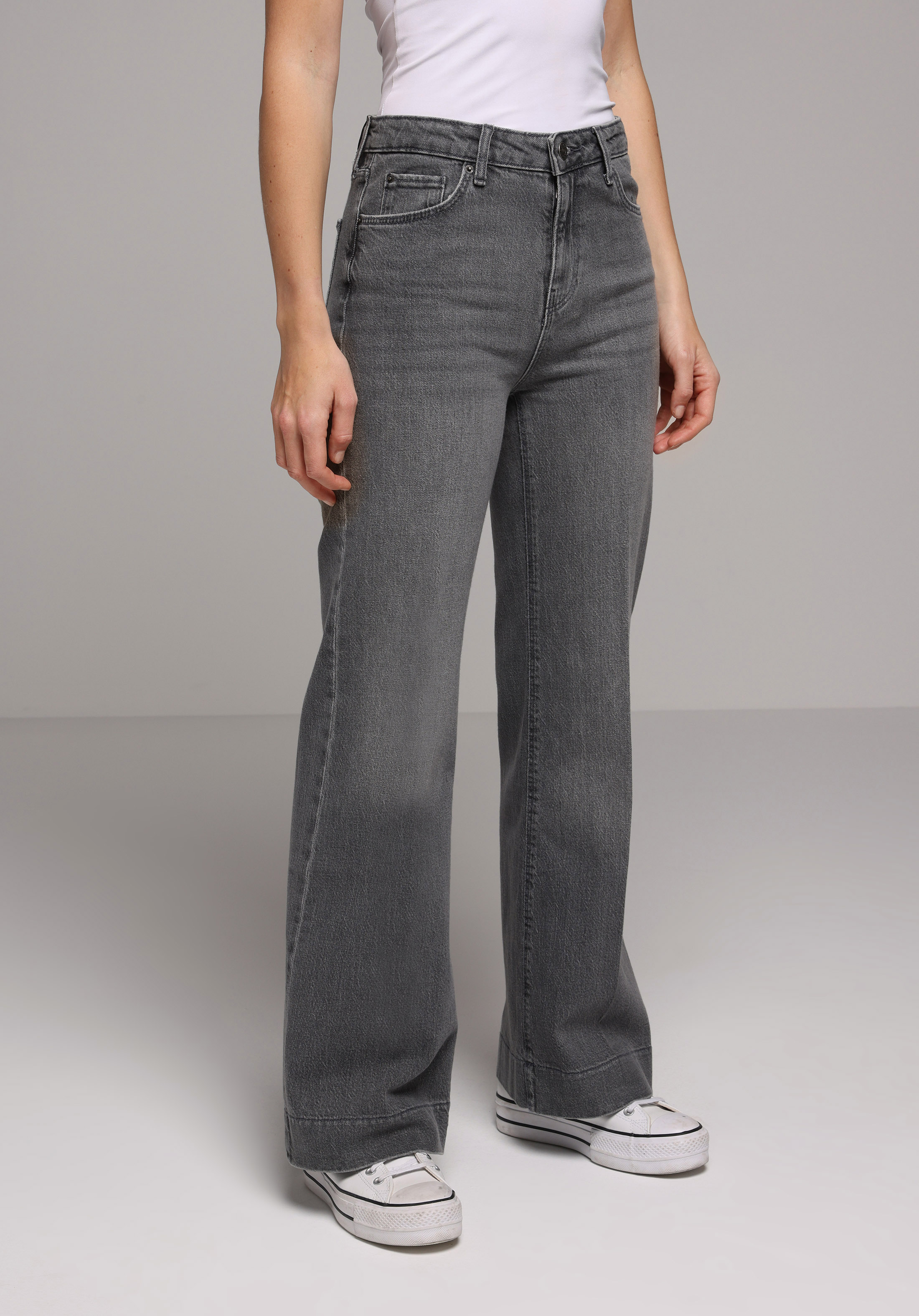 Regular Fit   Kadın Grey Denim Jean Pantolon