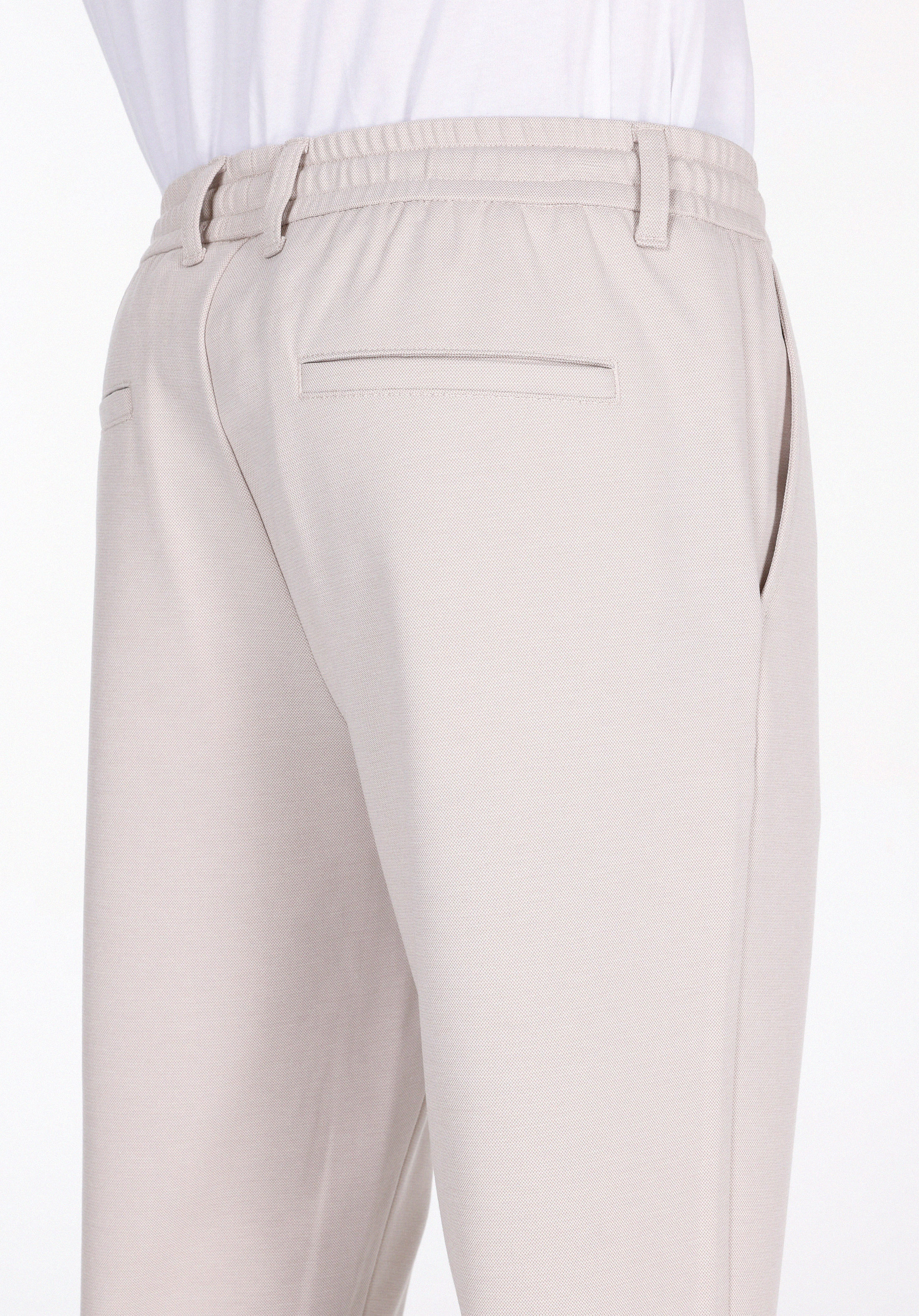 Slim Fit Orta Bel Uzun Paça Erkek Bej  Pantolon