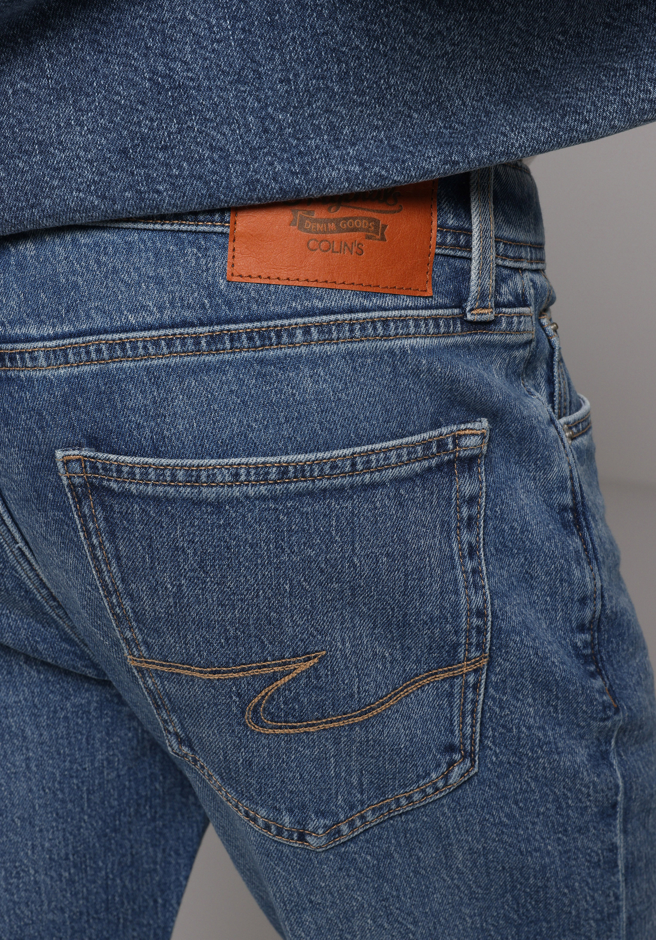Regular Fit   Erkek Mid İndigo Denim Jean Pantolon