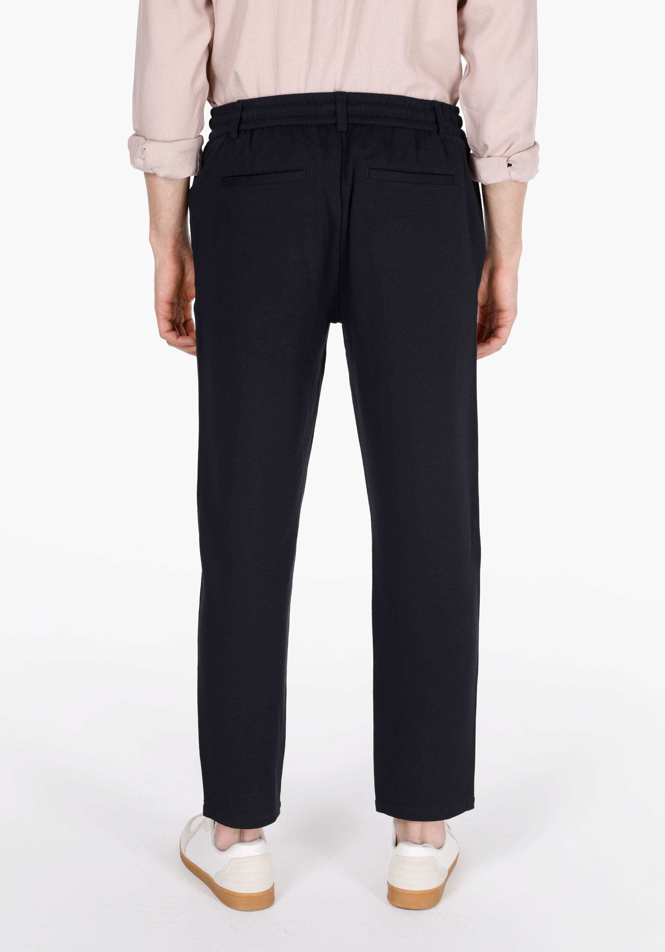 Regular Fit Orta Bel Düz Paça Erkek Lacivert  Pantolon