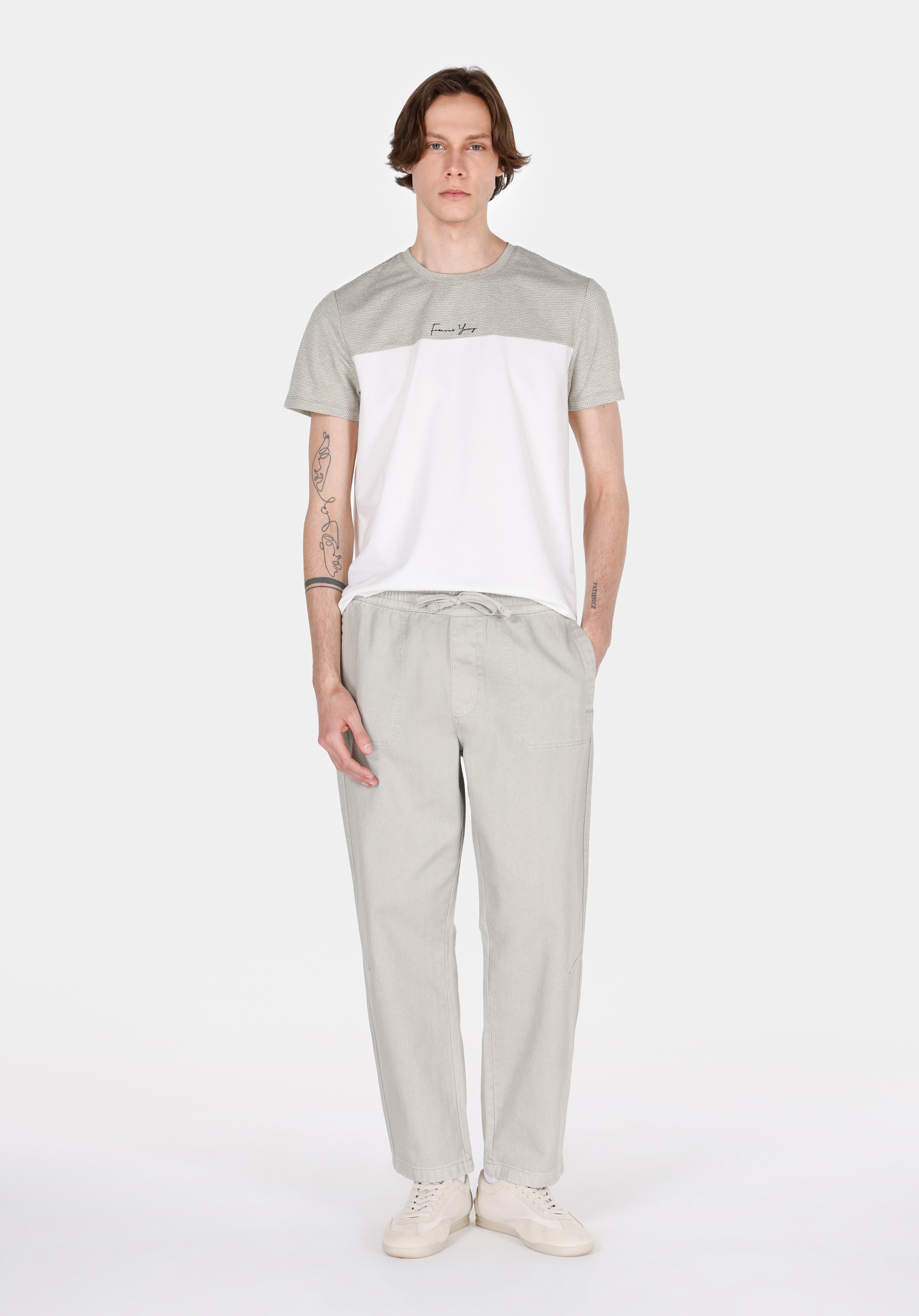 Relax Fit Orta Bel Bol Paça Erkek Yeşil  Pantolon