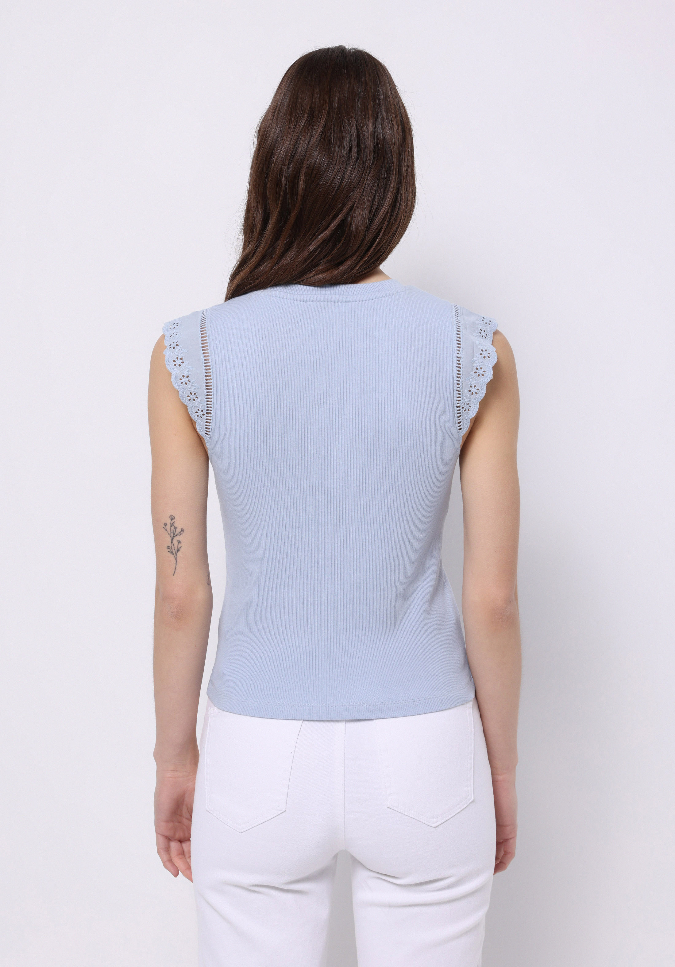 Slim Fit   Kadın Mavi Kısa Kol Tişört