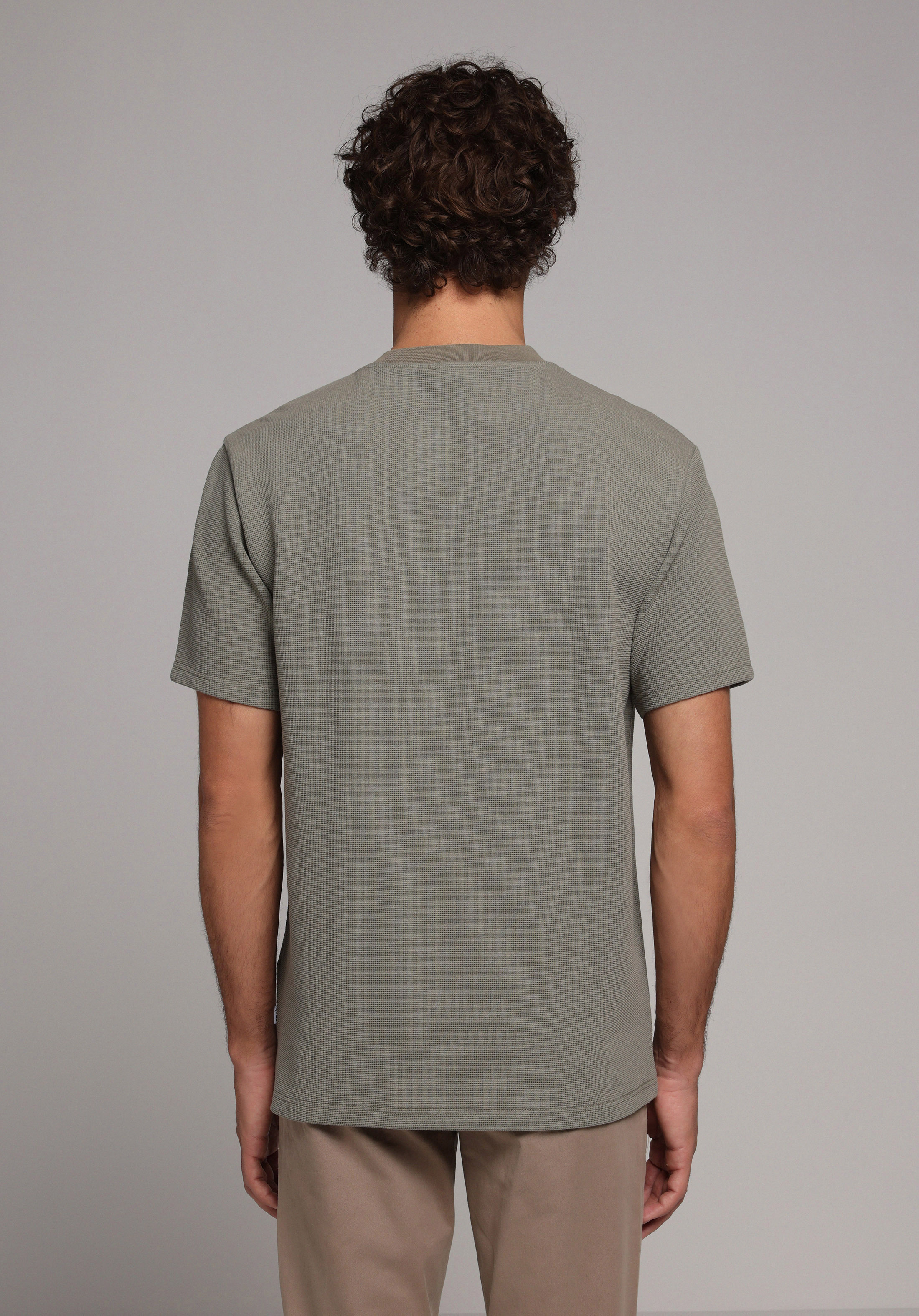 Comfort Fit Yuvarlak Yaka Düz Erkek Yeşil Kısa Kol Tişört