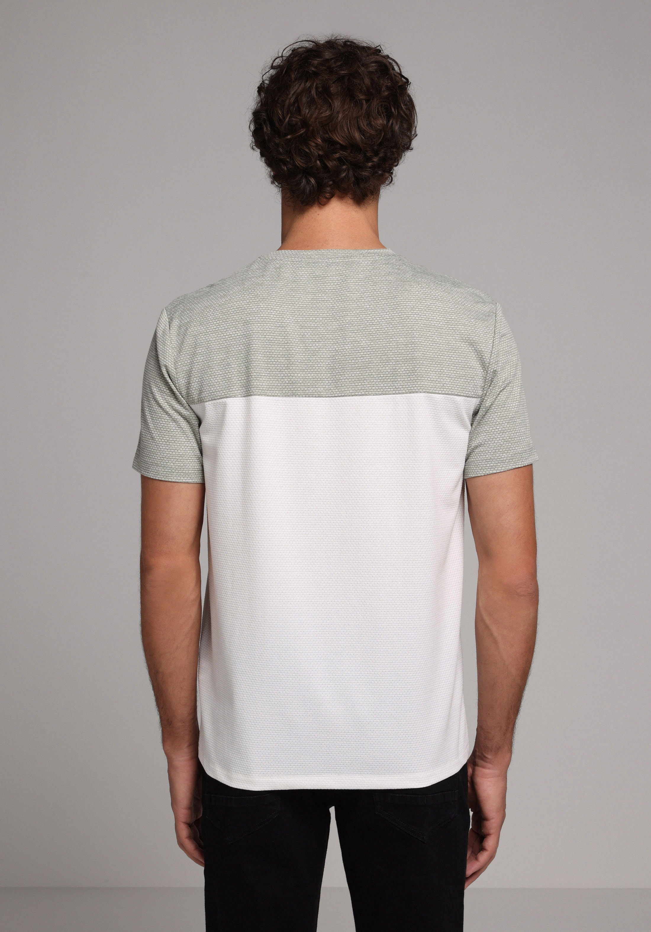 Regular Fit Yuvarlak Yaka Düz Erkek Yeşil Kısa Kol Tişört