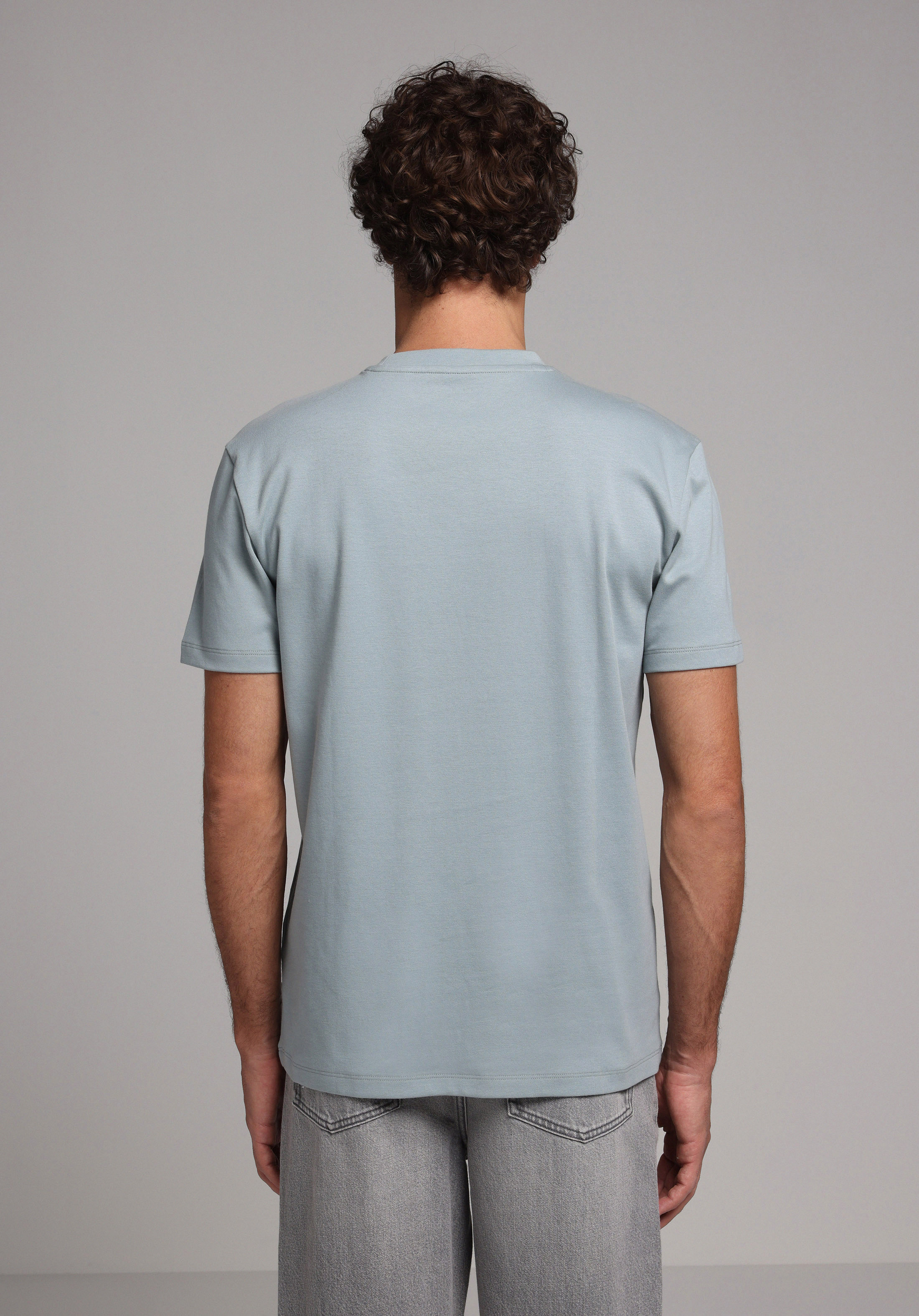 Regular Fit Yuvarlak Yaka Düz Erkek Yeşil Kısa Kol Tişört