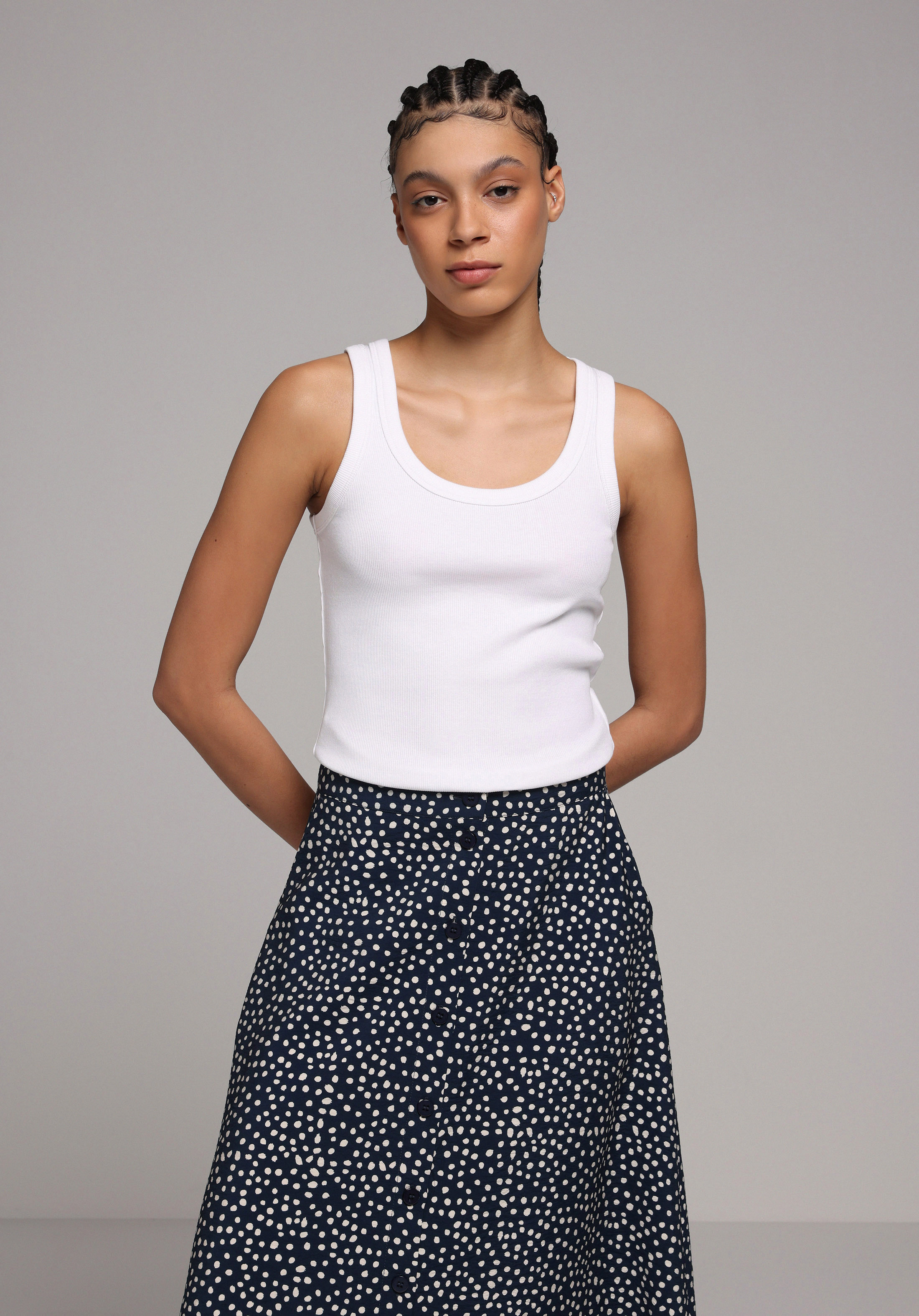 Slim Fit   Kadın Beyaz Atlet