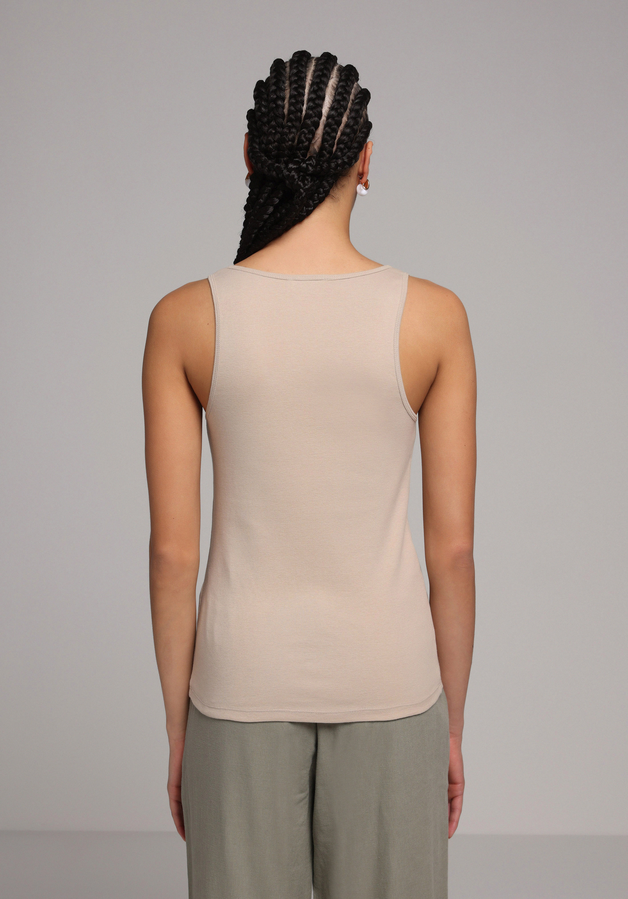 Slim Fit   Kadın Bej Atlet