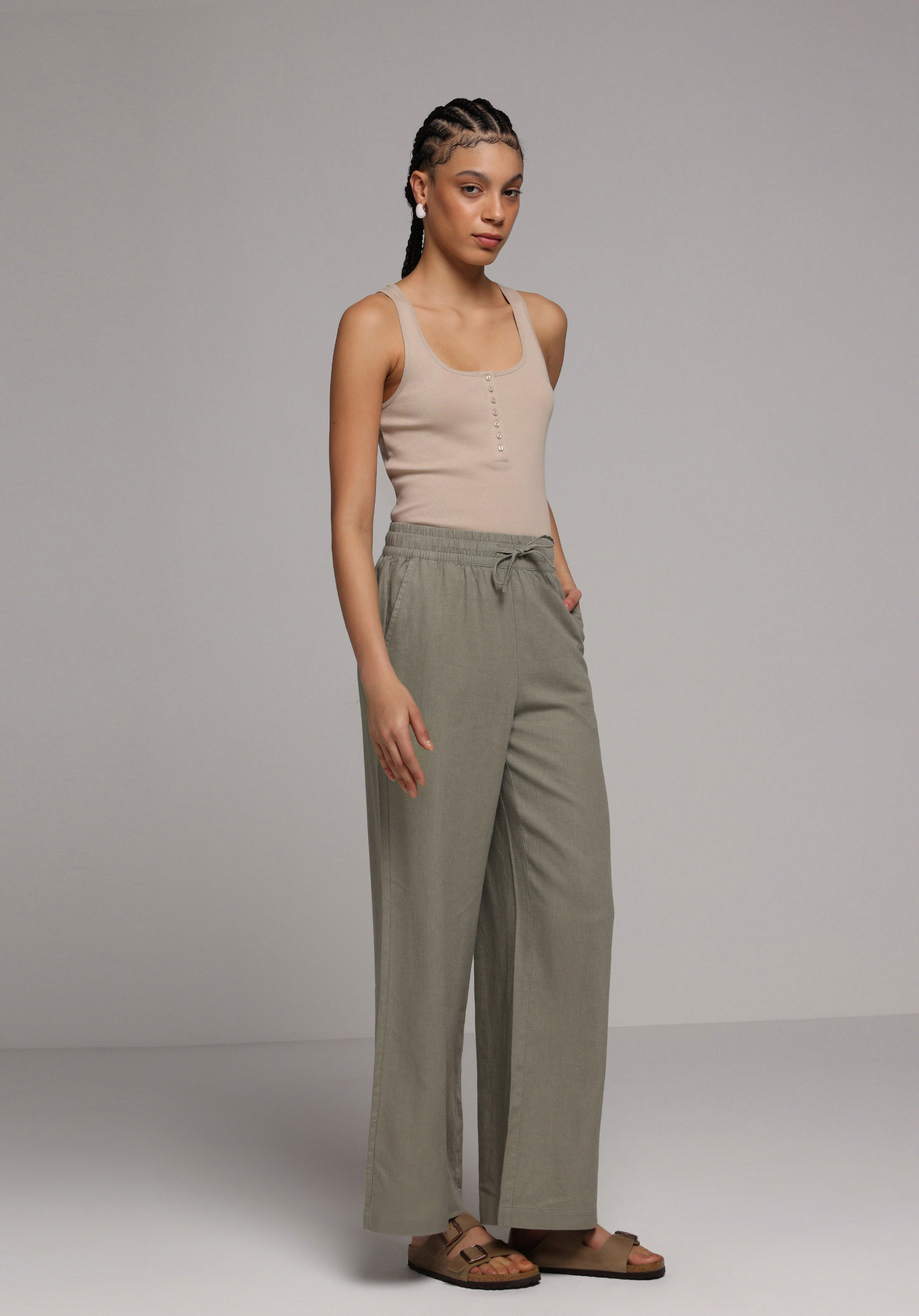 Slim Fit   Kadın Bej Atlet