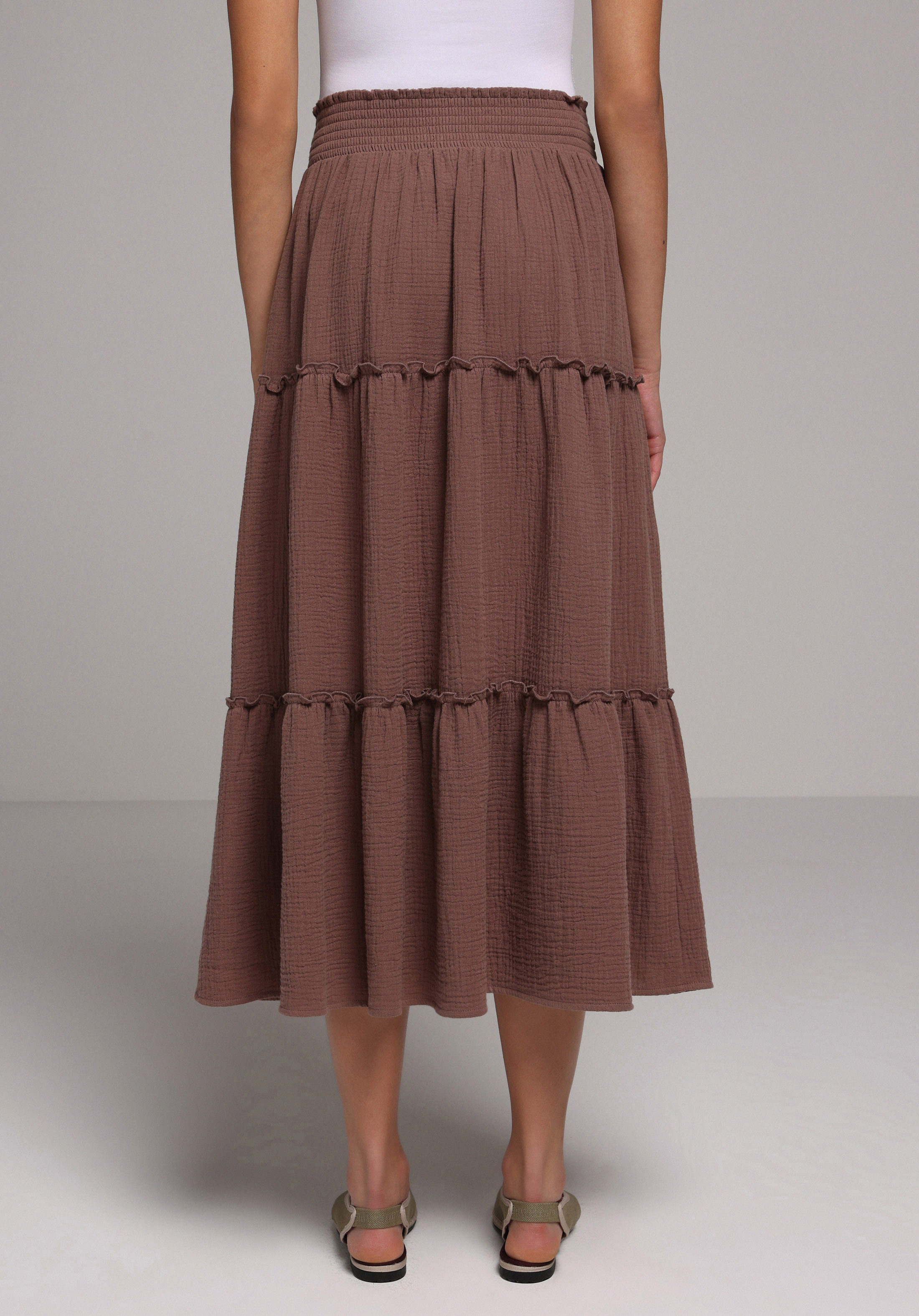 Maxi Length Düz  Kadın Kahverengi Etek