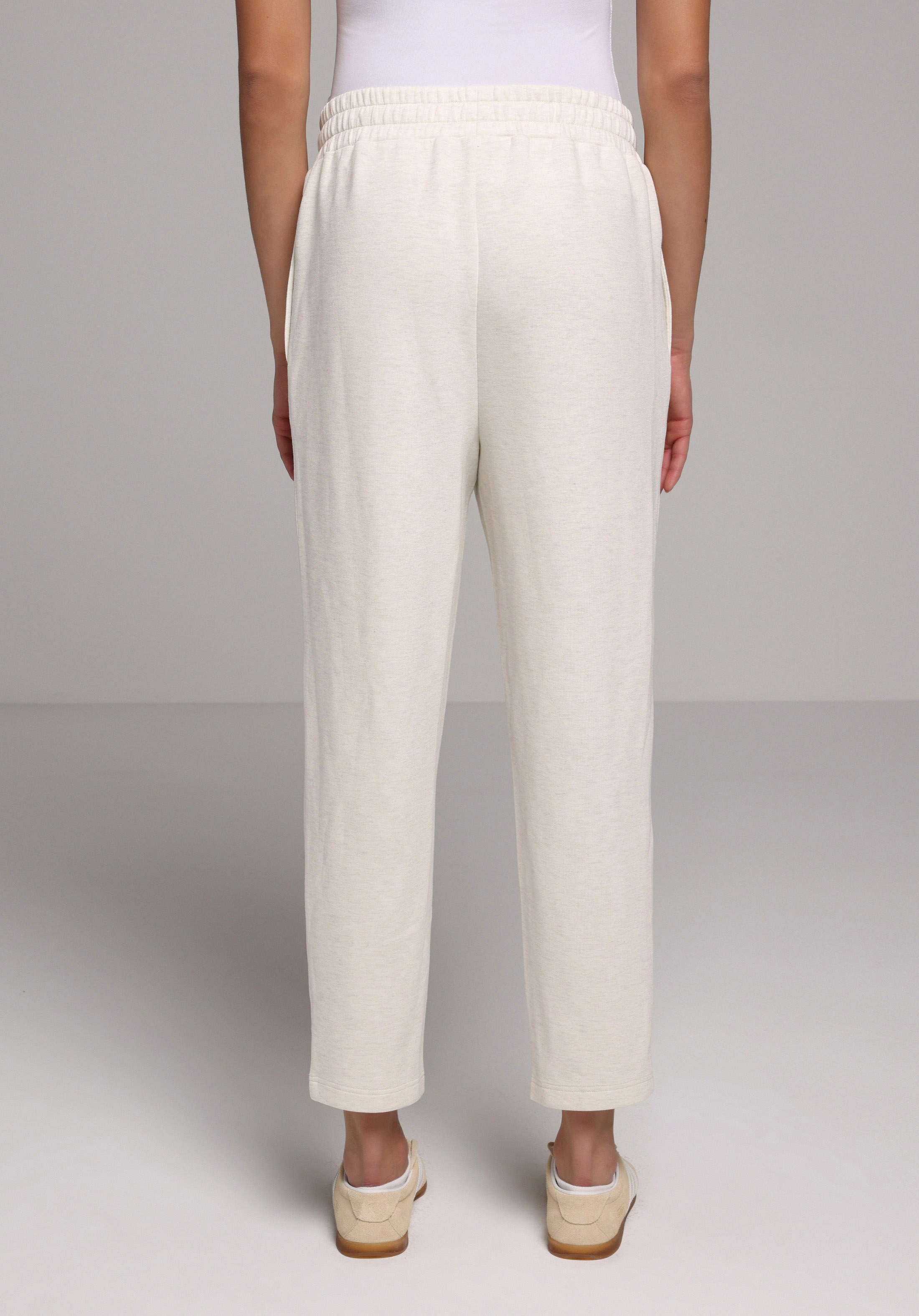 Regular Fit Orta Bel Düz Kadın Ekru Eşofman Altı