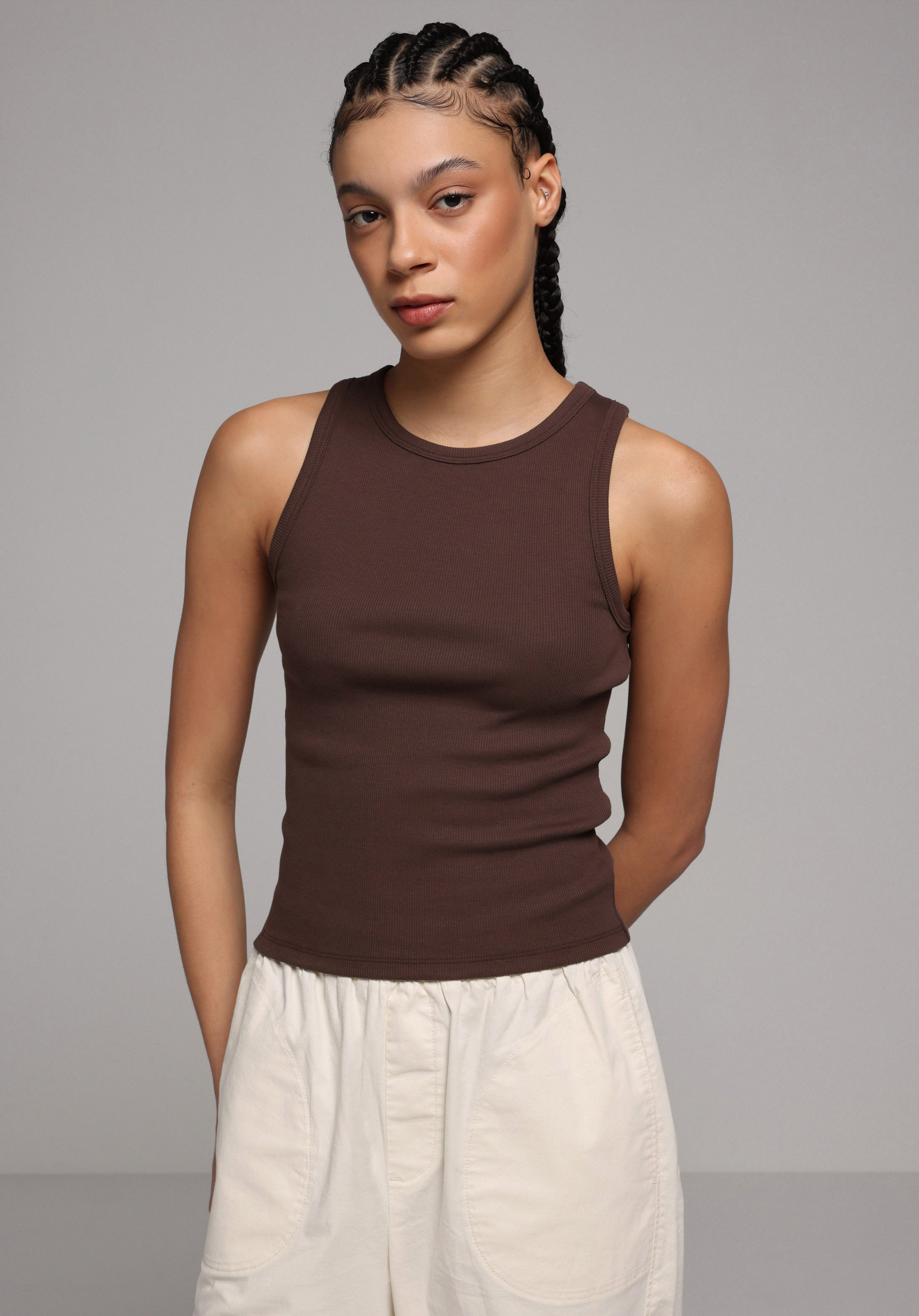 Slim Fit   Kadın Kahverengi Atlet