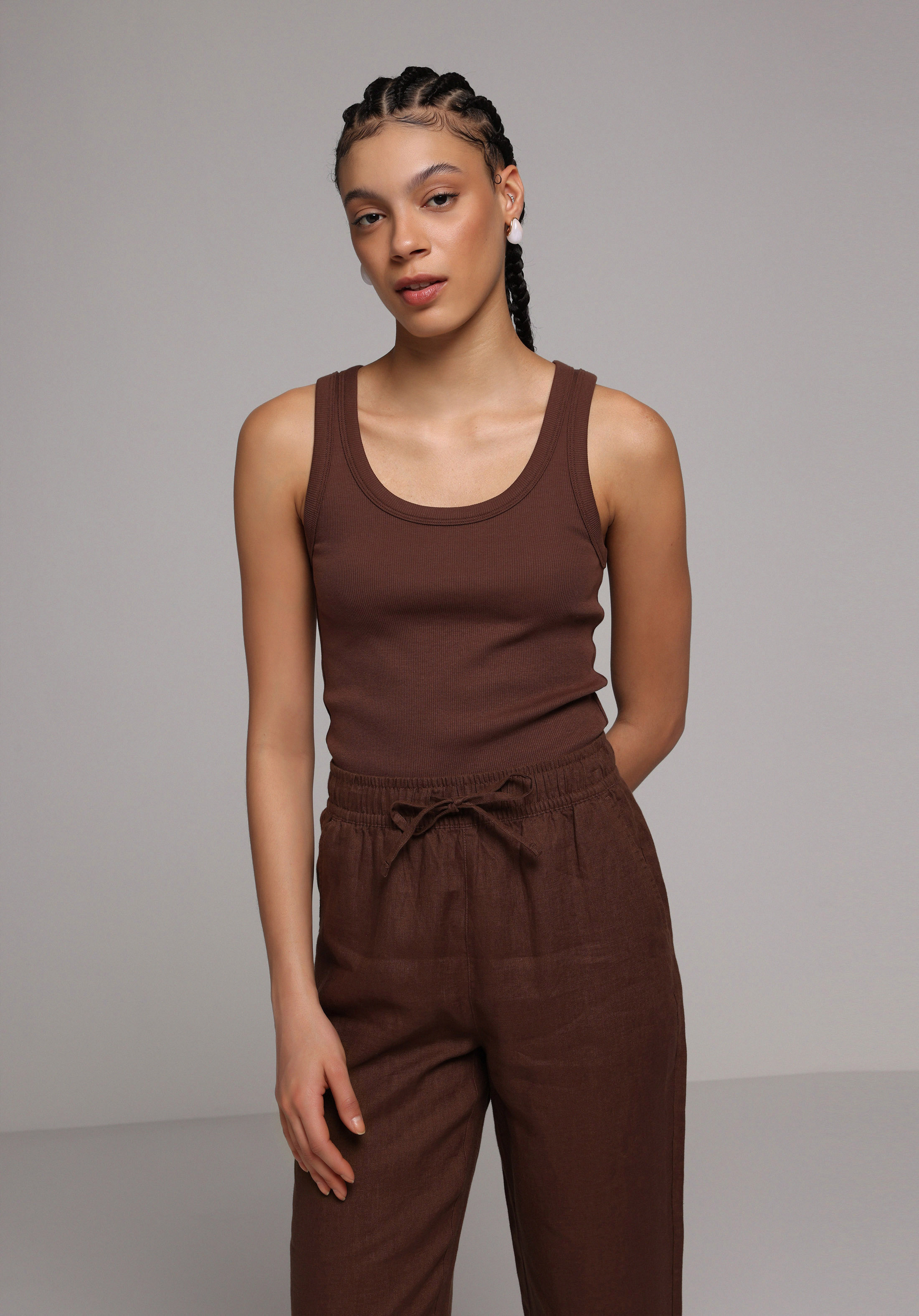 Slim Fit   Kadın Kahverengi Atlet