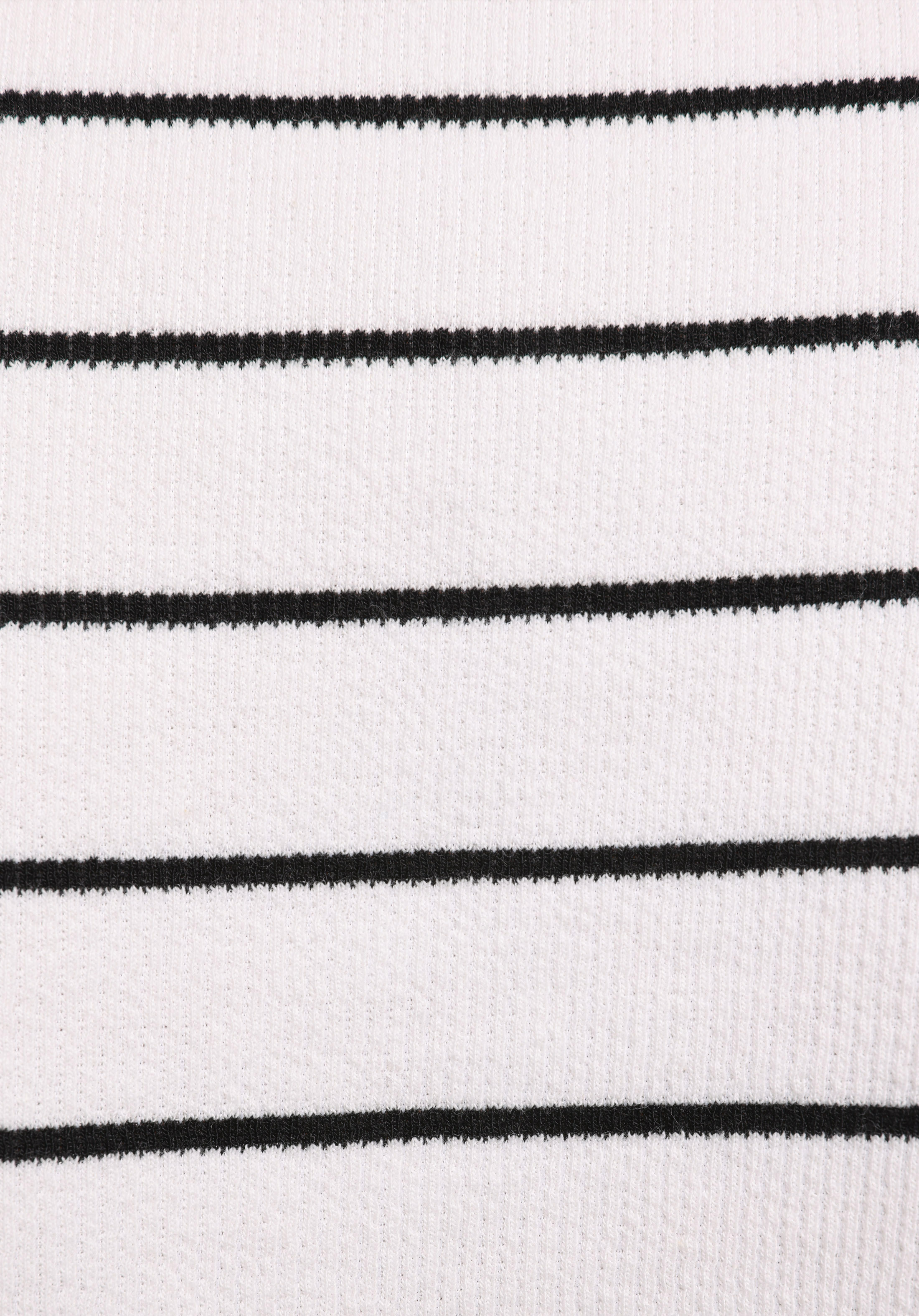 Regular Fit Çizgili Kadın Siyah Kısa Kol Elbise