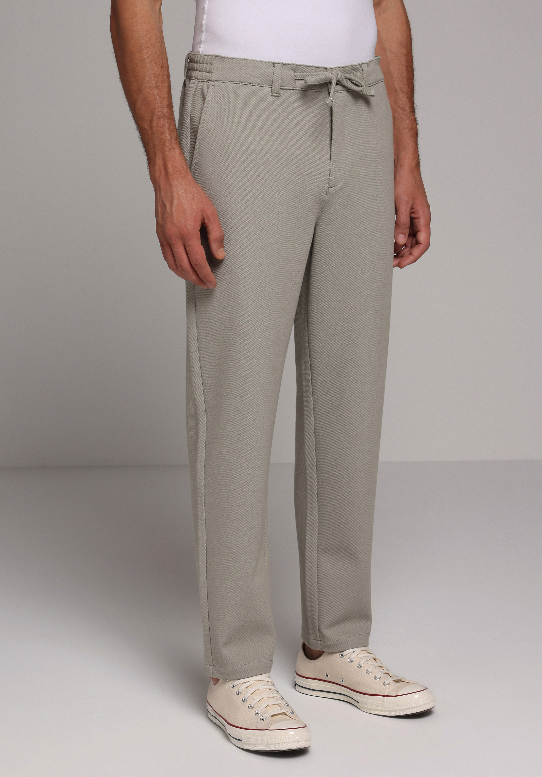 Regular Fit Orta Bel Düz Paça Erkek Yeşil  Pantolon