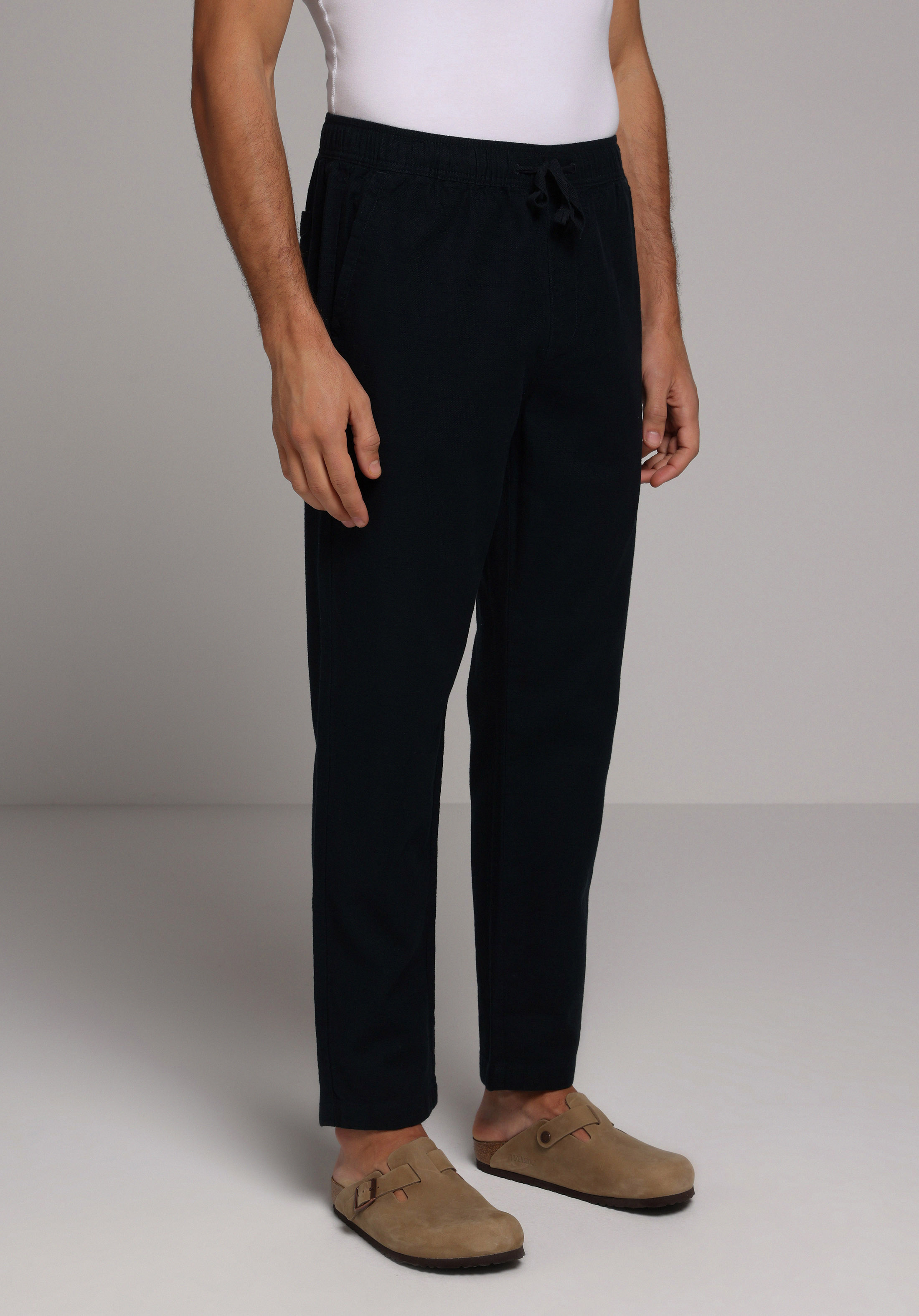 Regular Fit Orta Bel Düz Paça Erkek Lacivert  Pantolon