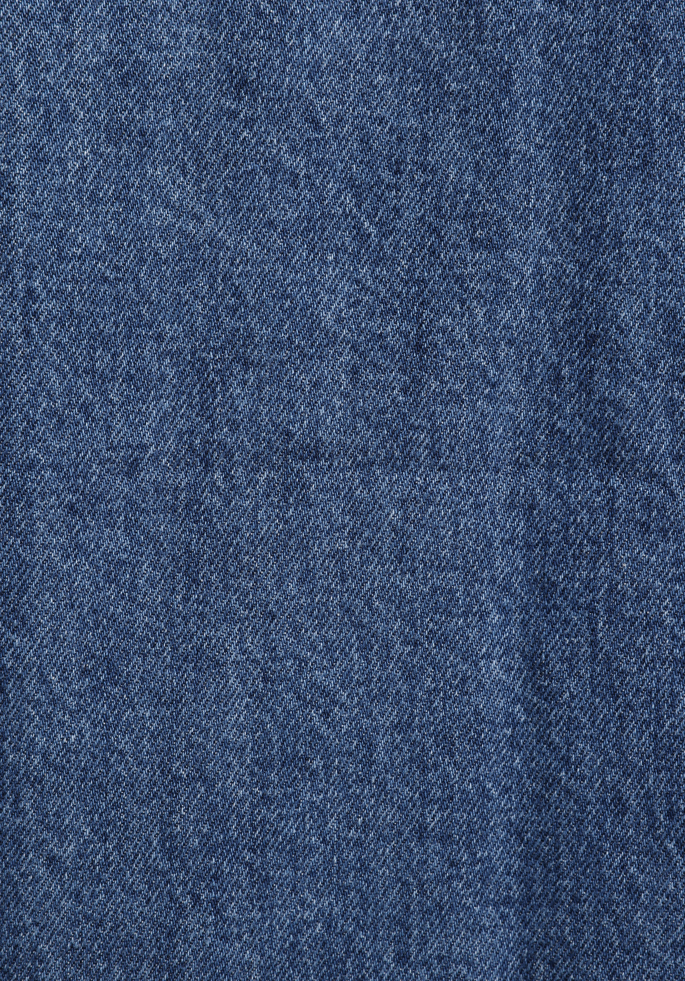 Oversize Fit Klasik Yaka Düğmeli Astarsız  Erkek Mid İndigo Denim Yelek