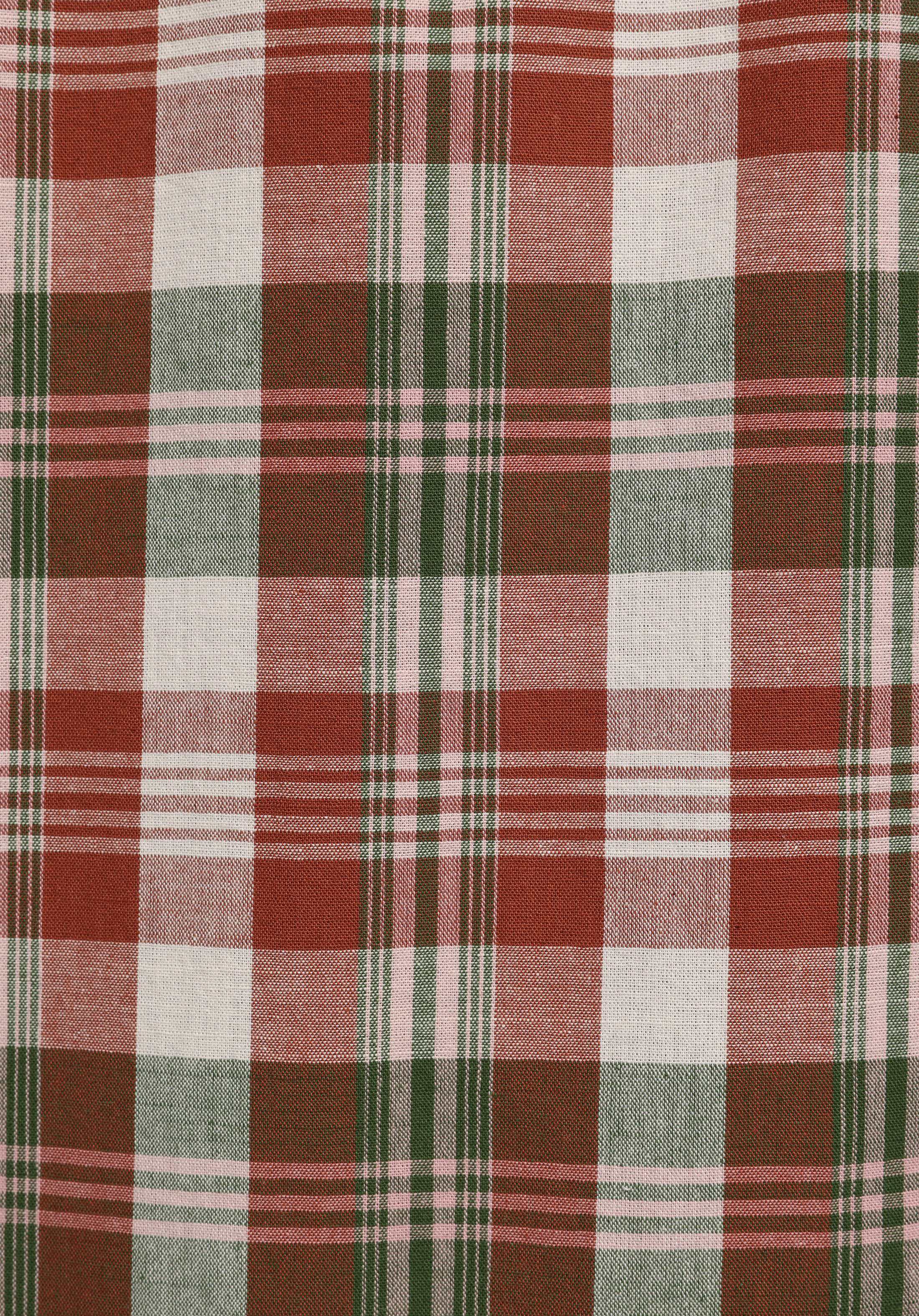 Regular Fit Shirt Neck Ekoseli Erkek Yeşil Kısa Kol Gömlek