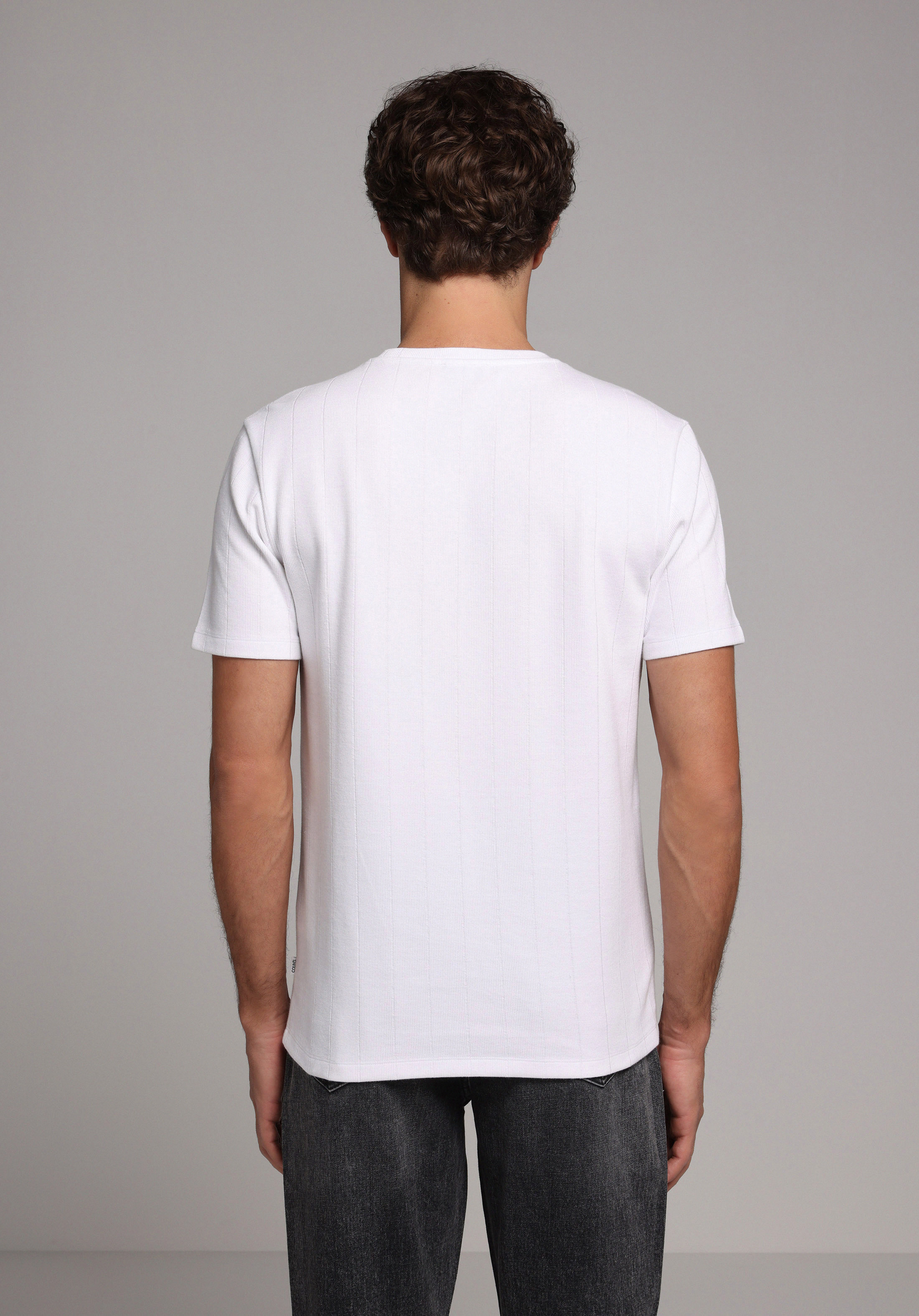 Regular Fit Yuvarlak Yaka Düz Erkek Beyaz Kısa Kol Tişört