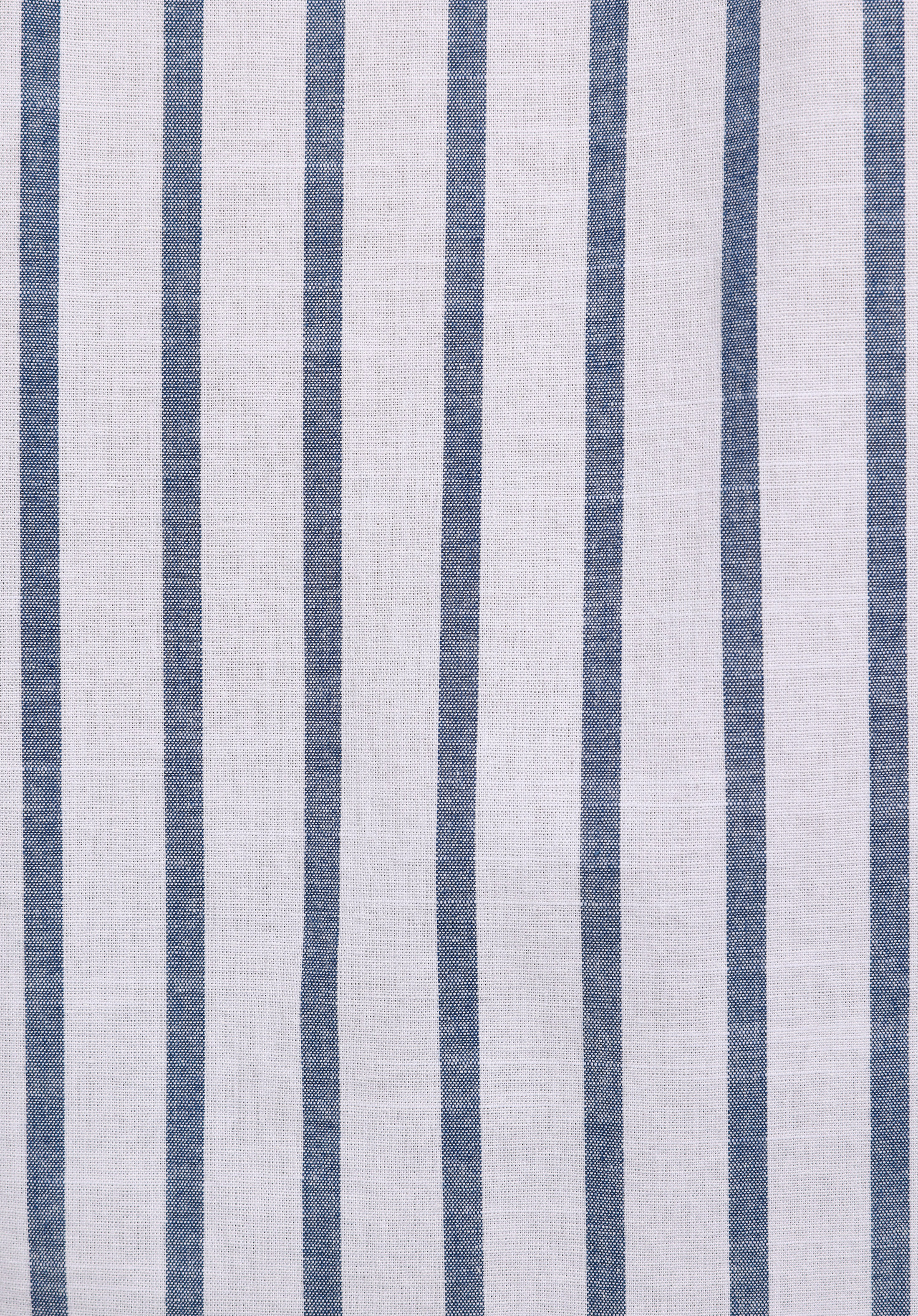 Regular Fit Shirt Neck Çizgili Erkek Mavi Kısa Kol Gömlek