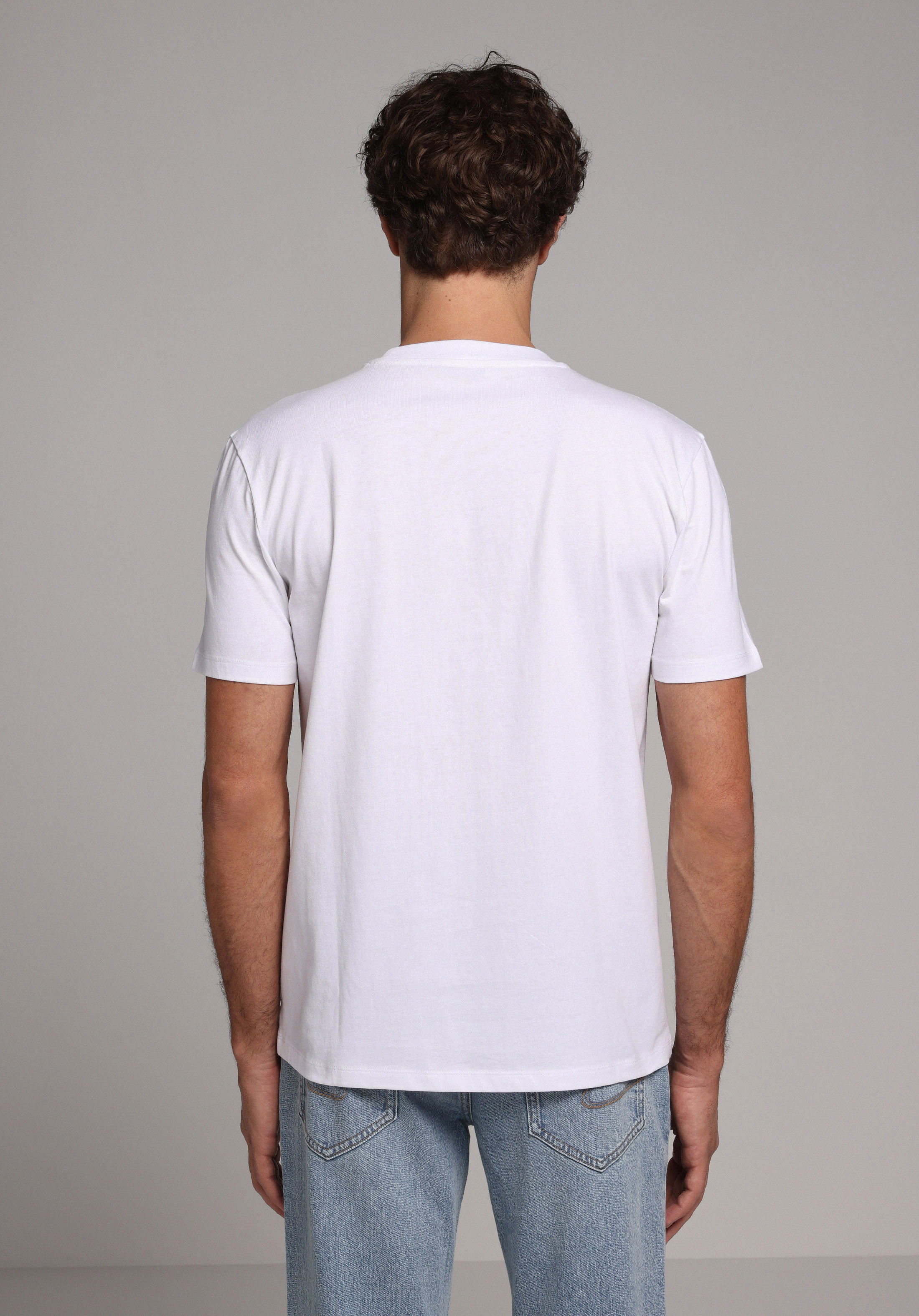 Regular Fit Yuvarlak Yaka Düz Erkek Beyaz Kısa Kol Tişört