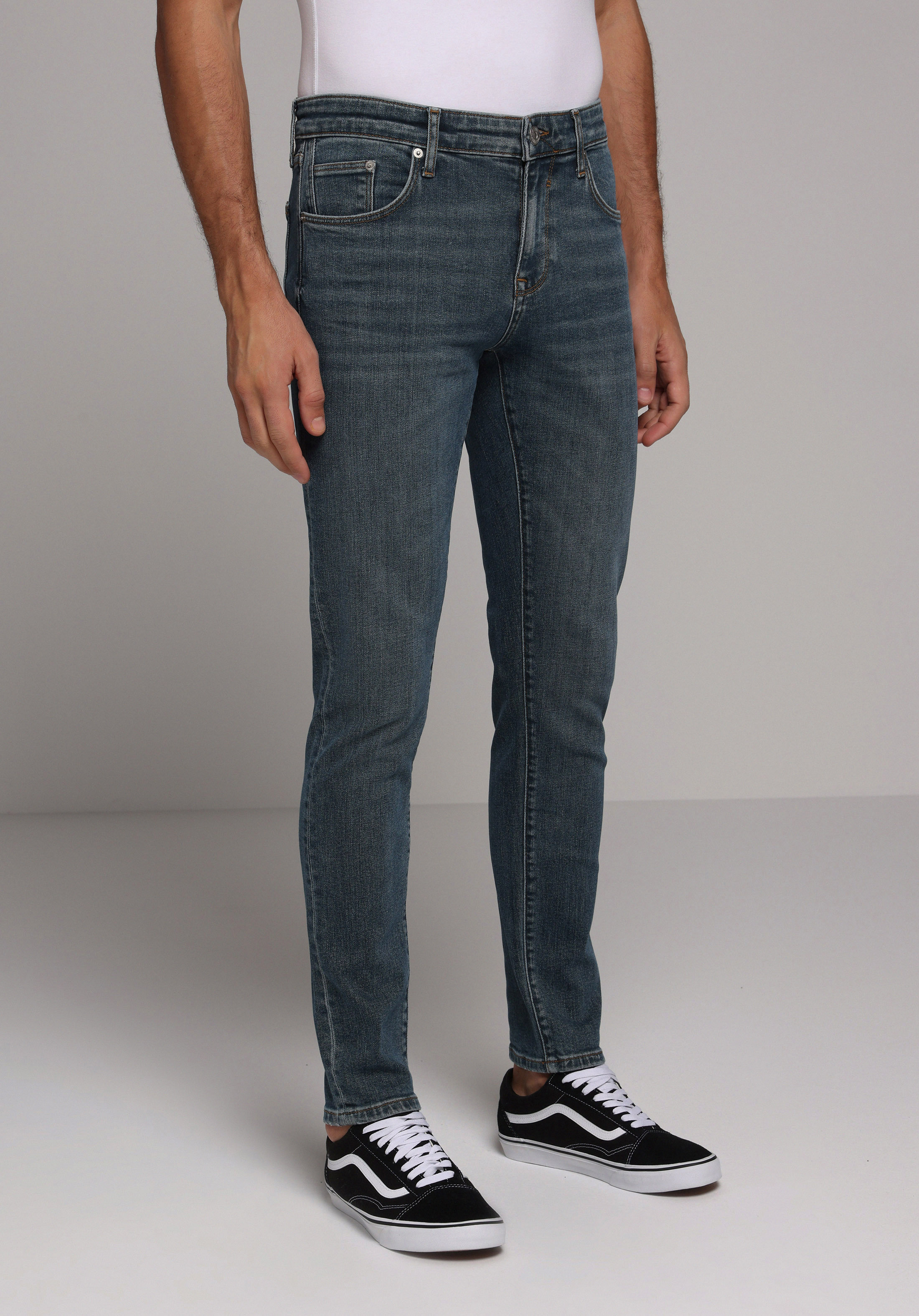 Slim Fit   Erkek Green Cast Denim Jean Pantolon