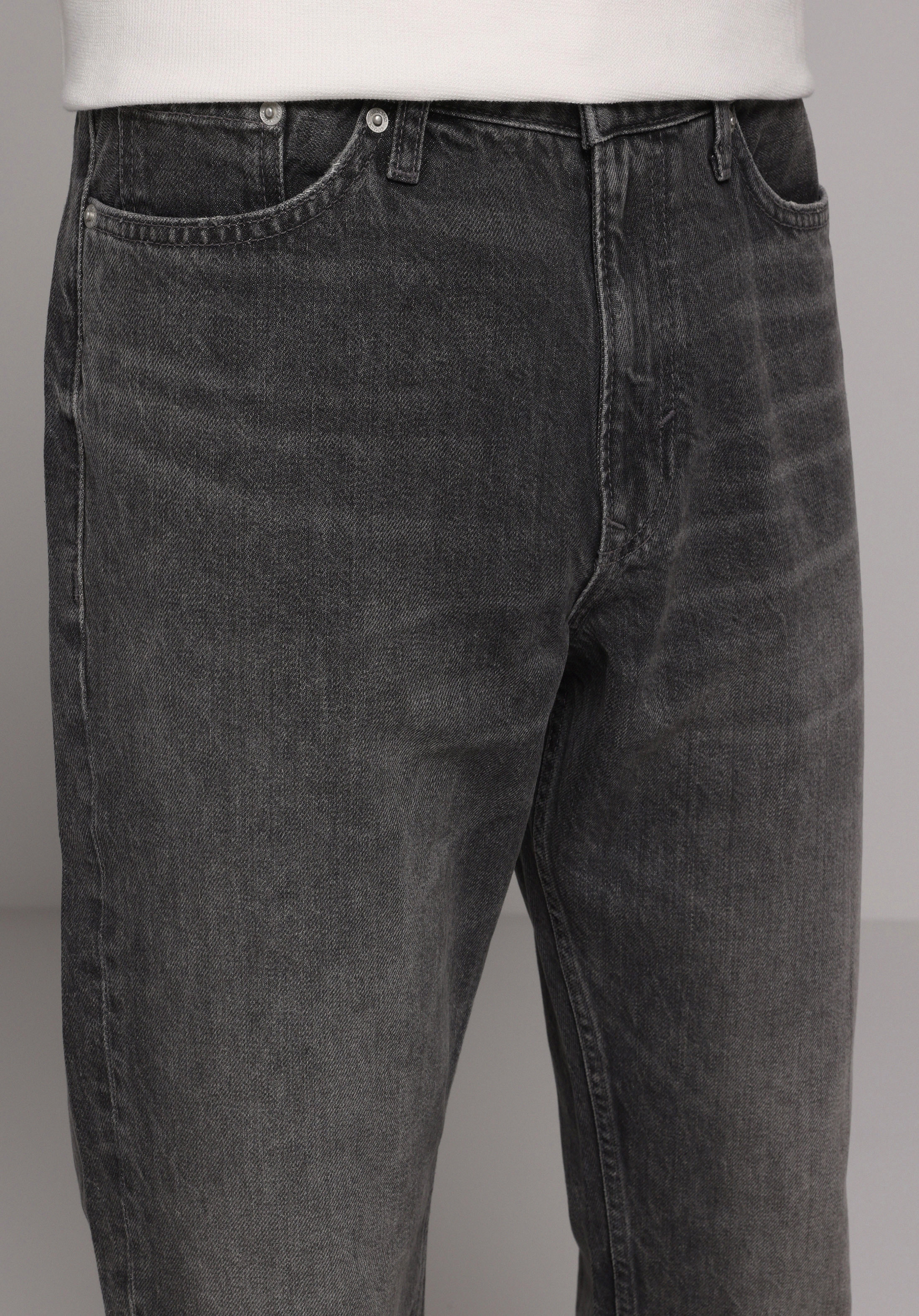 Regular Tapered Fit   Erkek Grey Denim Jean Pantolon